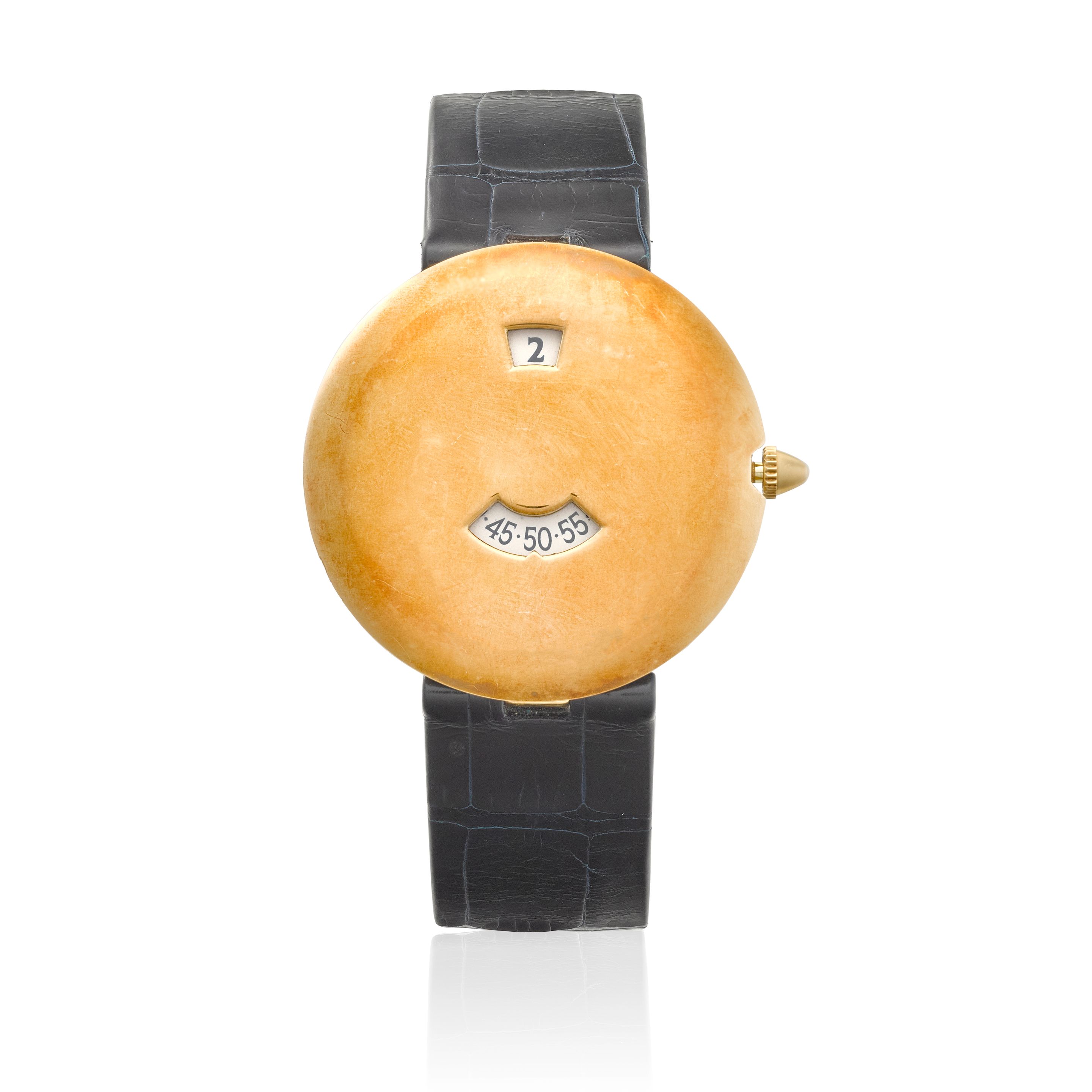 CHAUMET. AN 18K GOLD AUTOMATIC JUMP HOUR WRISTWATCHRef: 10A-608, c.1990s