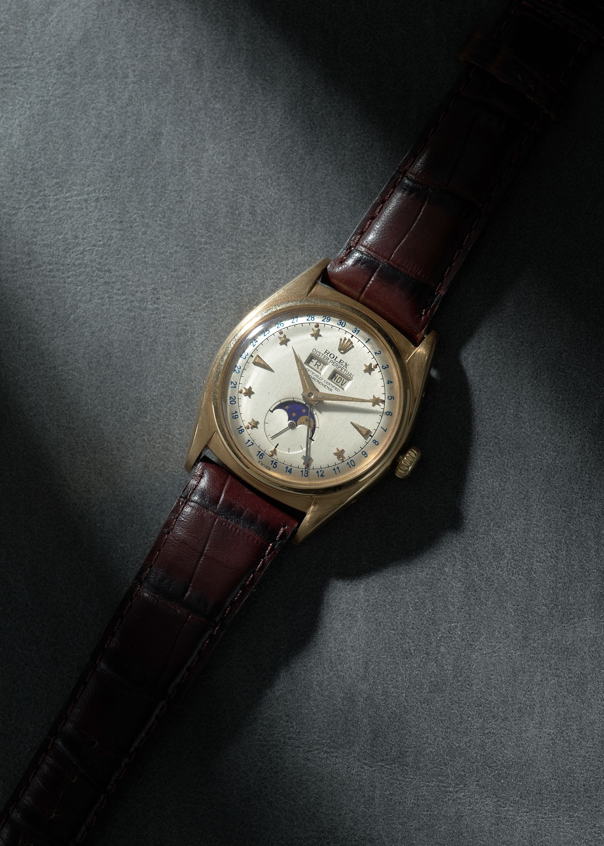 OMEGA. AN OVERSIZED STAINLESS STEEL MANUAL WIND CHRONOGRAPH WRISTWATCHc. 1940s
