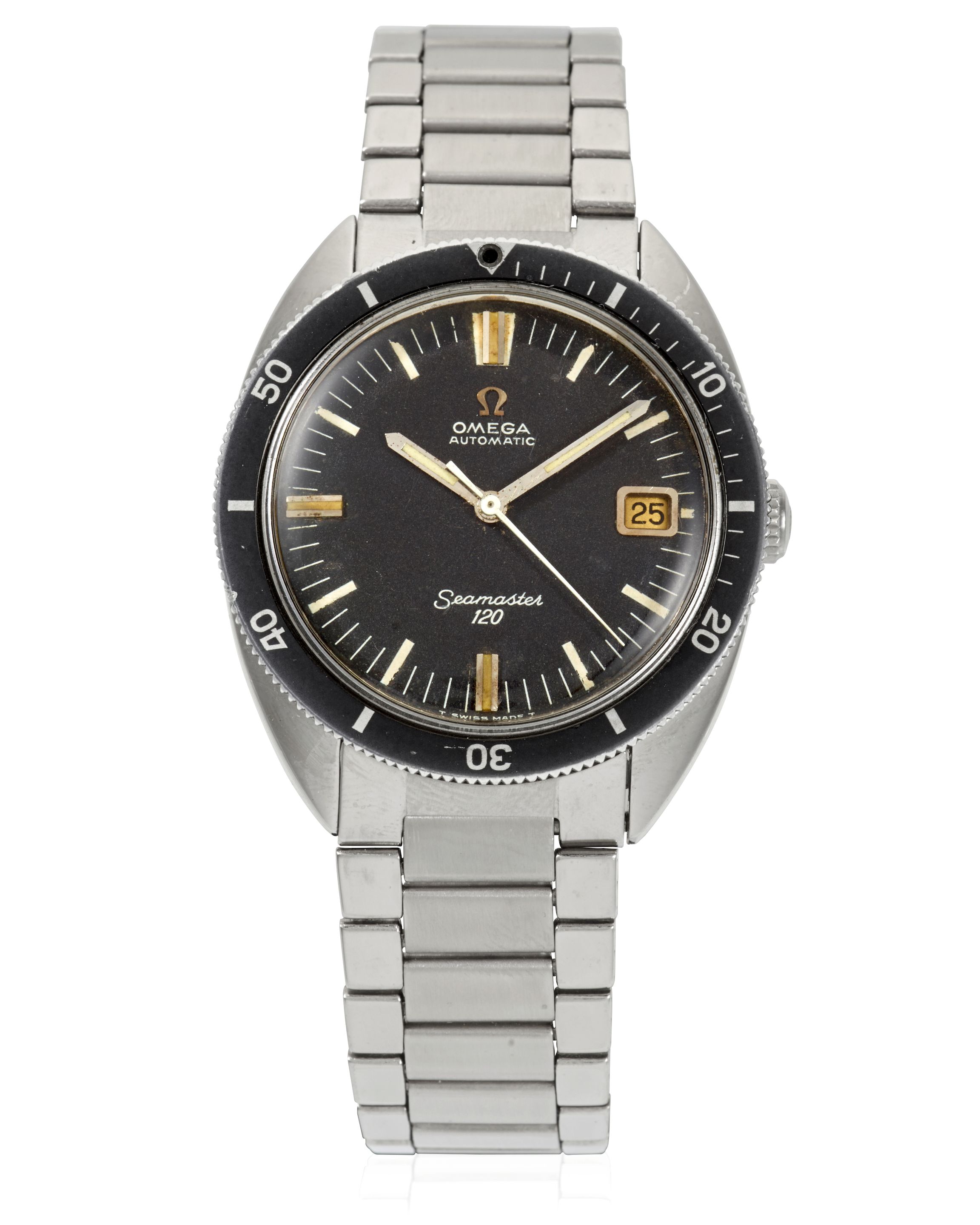 OMEGA. A STAINLESS STEEL AUTOMATIC CALENDAR BRACELET WATCH Seamaster 129, Ref: 166.027, c. 1966