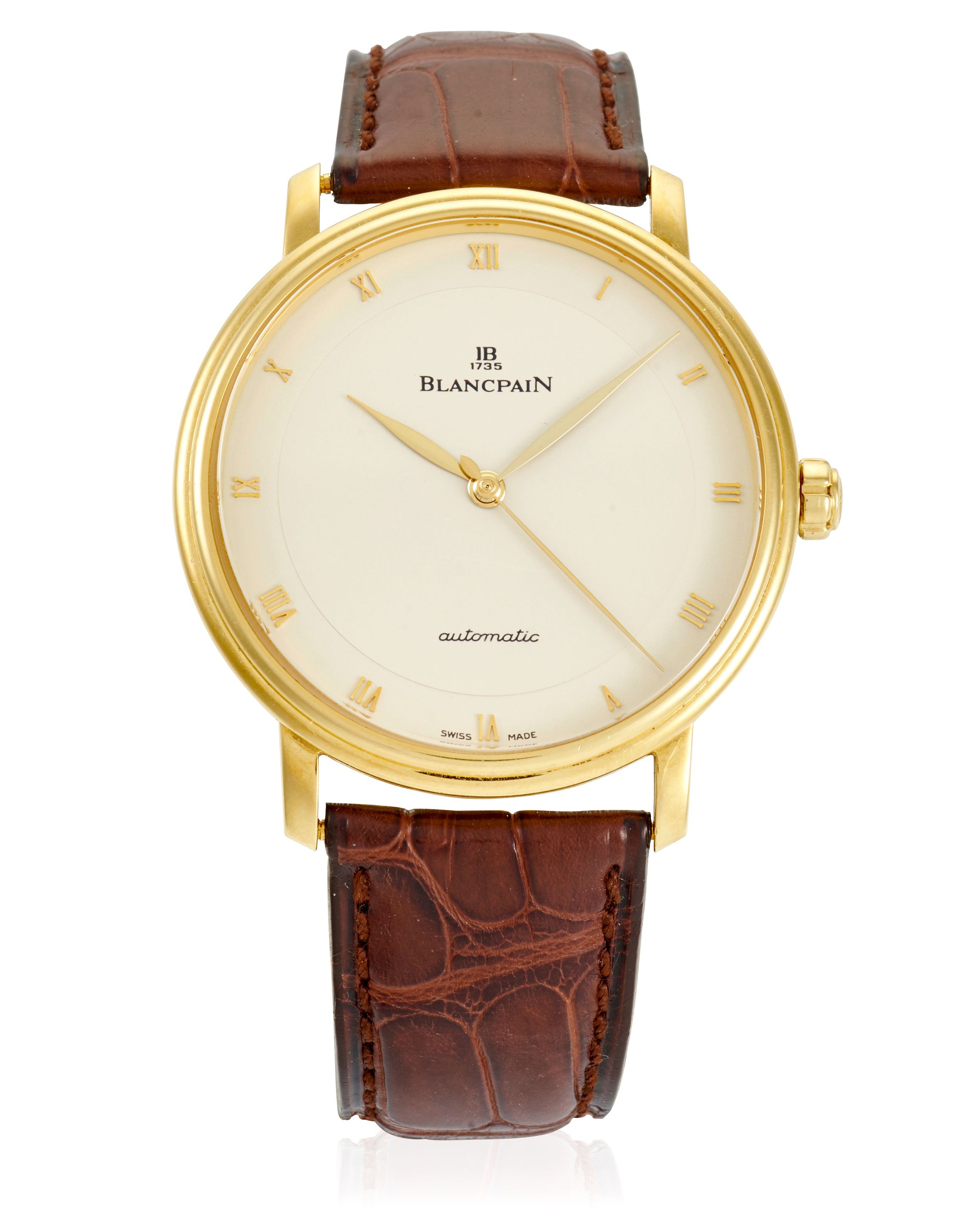 BLANCPAIN. AN 18K GOLD AUTOMATIC WRISTWATCH Villeret, Ref: 6222 1442 55, c. 2000s