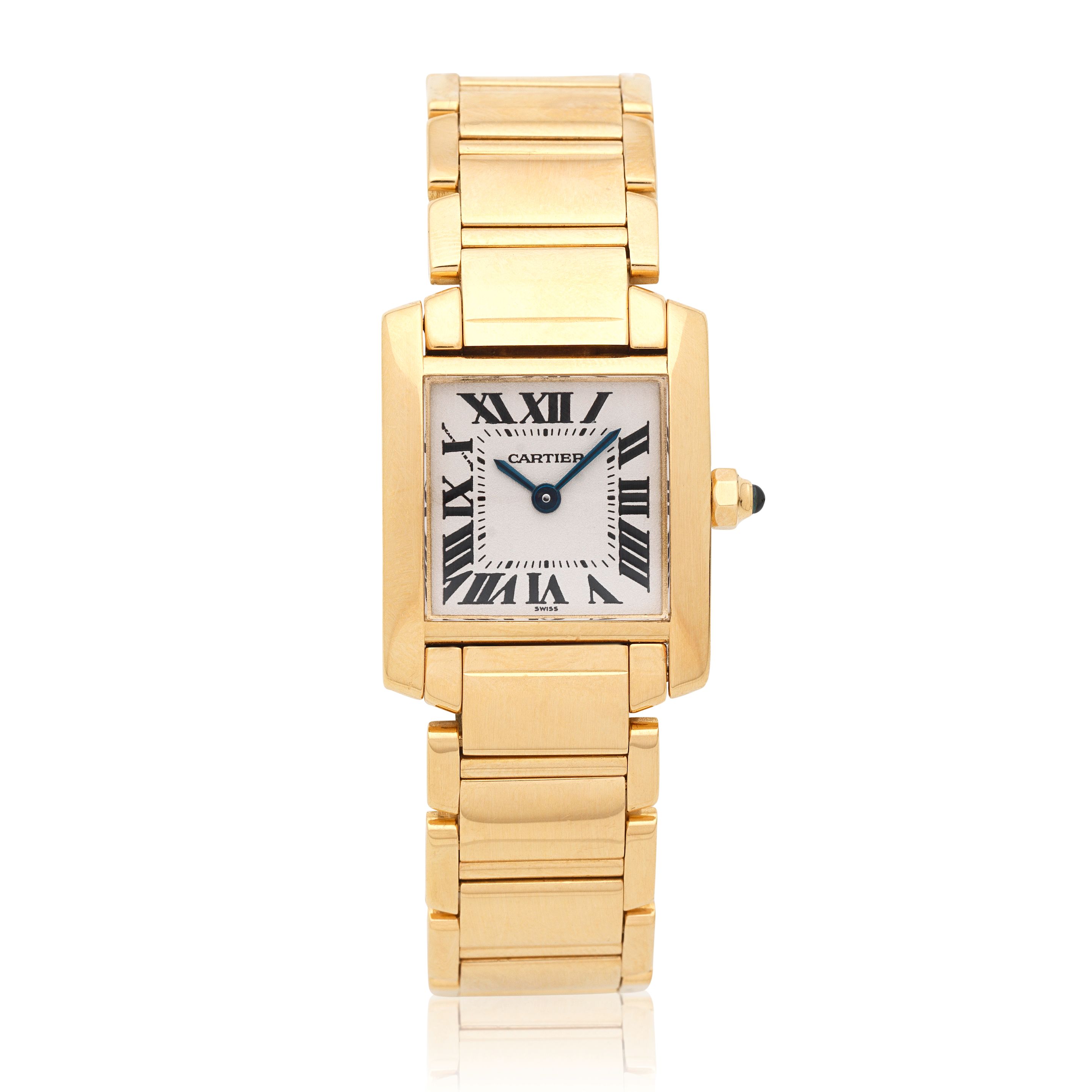 Cartier. A lady's 18K gold quartz bracelet watch Tank Française, Ref: 1820, Circa 2000