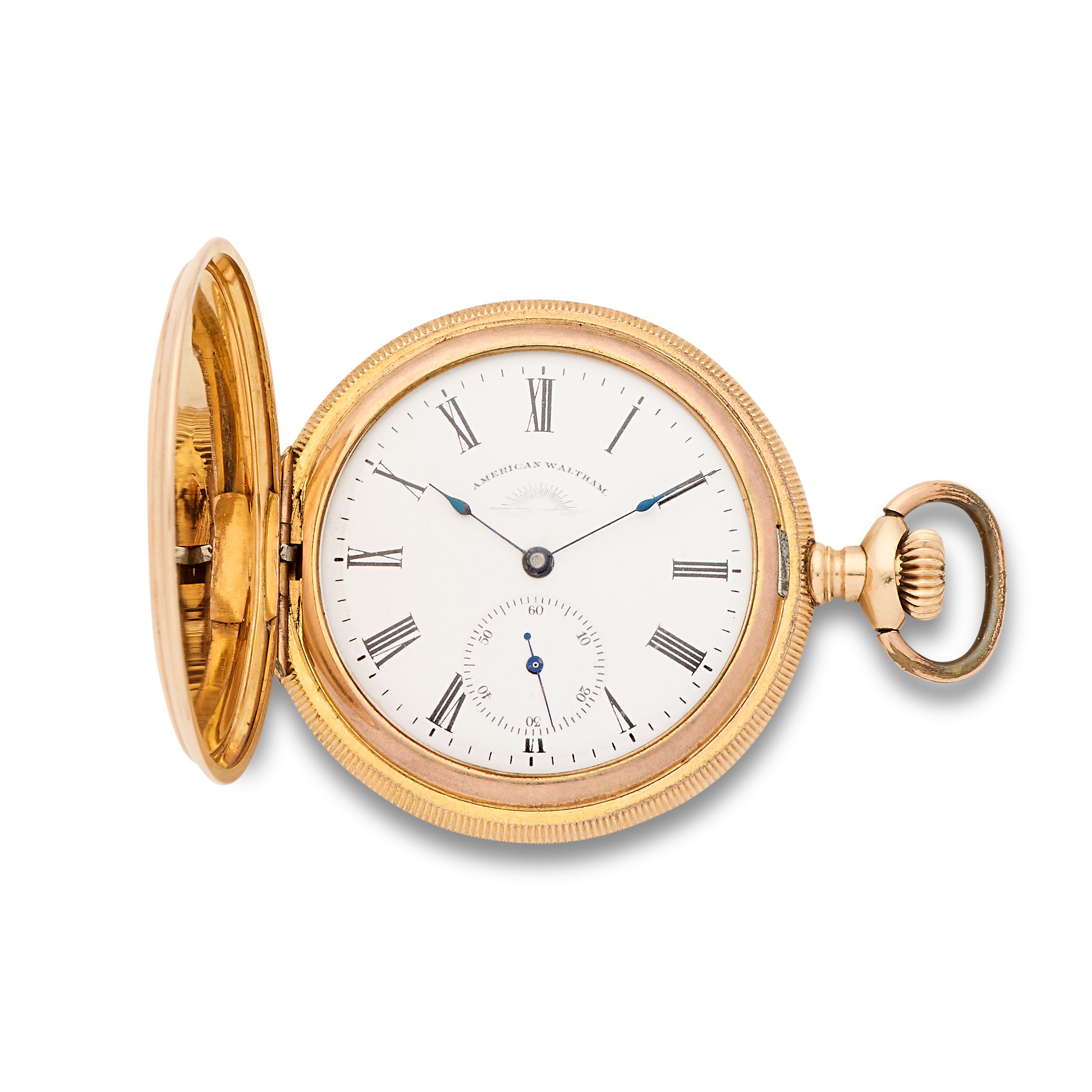 Waltham. A gold keyless wind full hunter pocket watch Circa 1898
