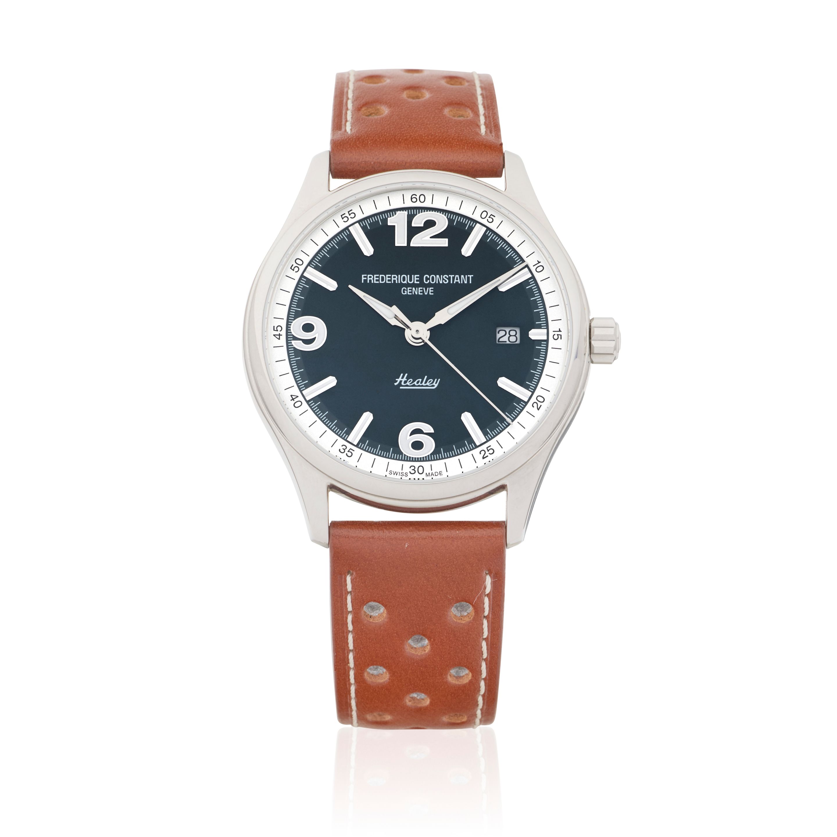 Frederique Constant. A Limited Edition stainless steel automatic calendar wristwatch Vintage Rally Healey, Ref: FC-303HGRS5B6, No.407 of 2888, Purchased 3rd June 2021