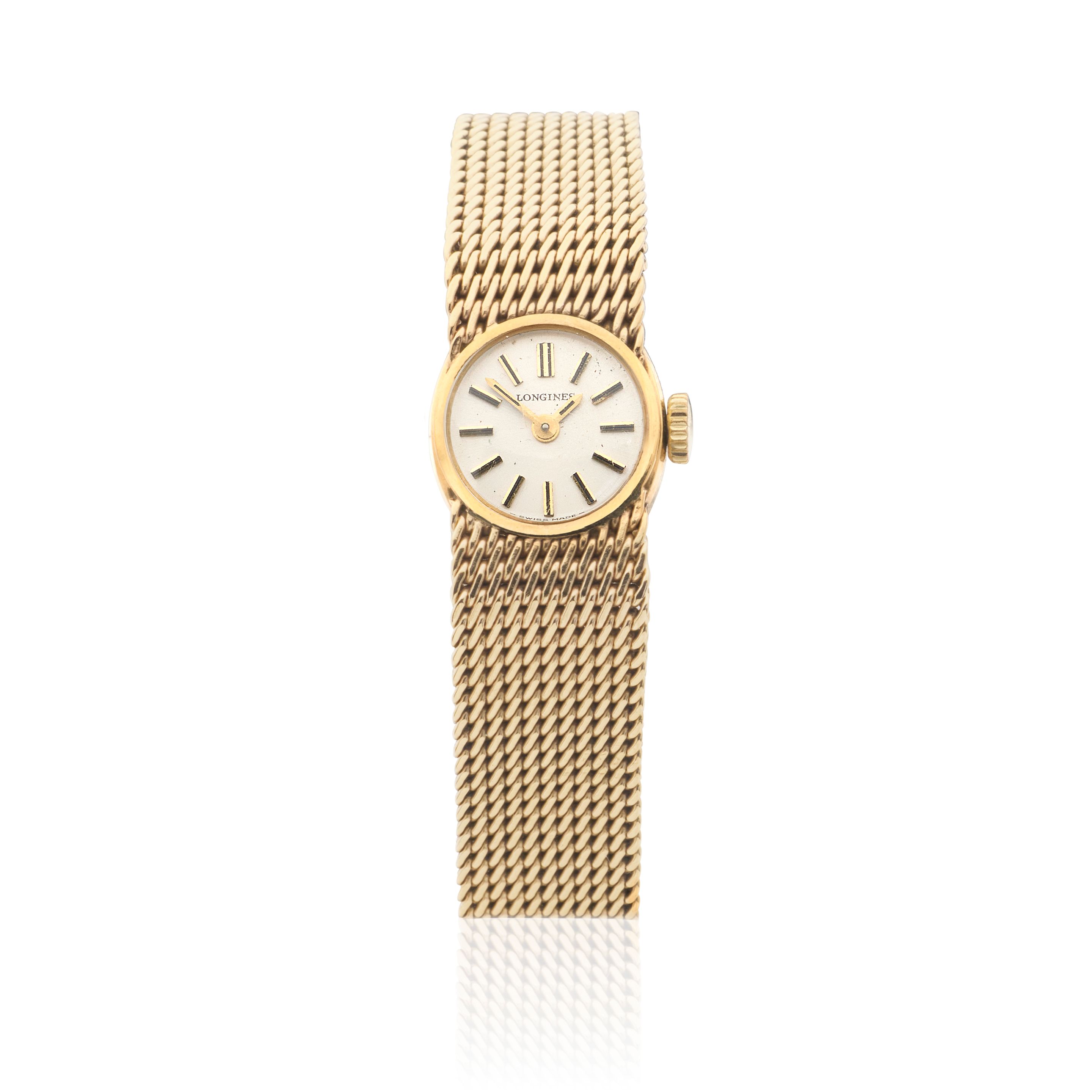 Longines. A lady's 9K gold manual wind bracelet watch Circa 1965