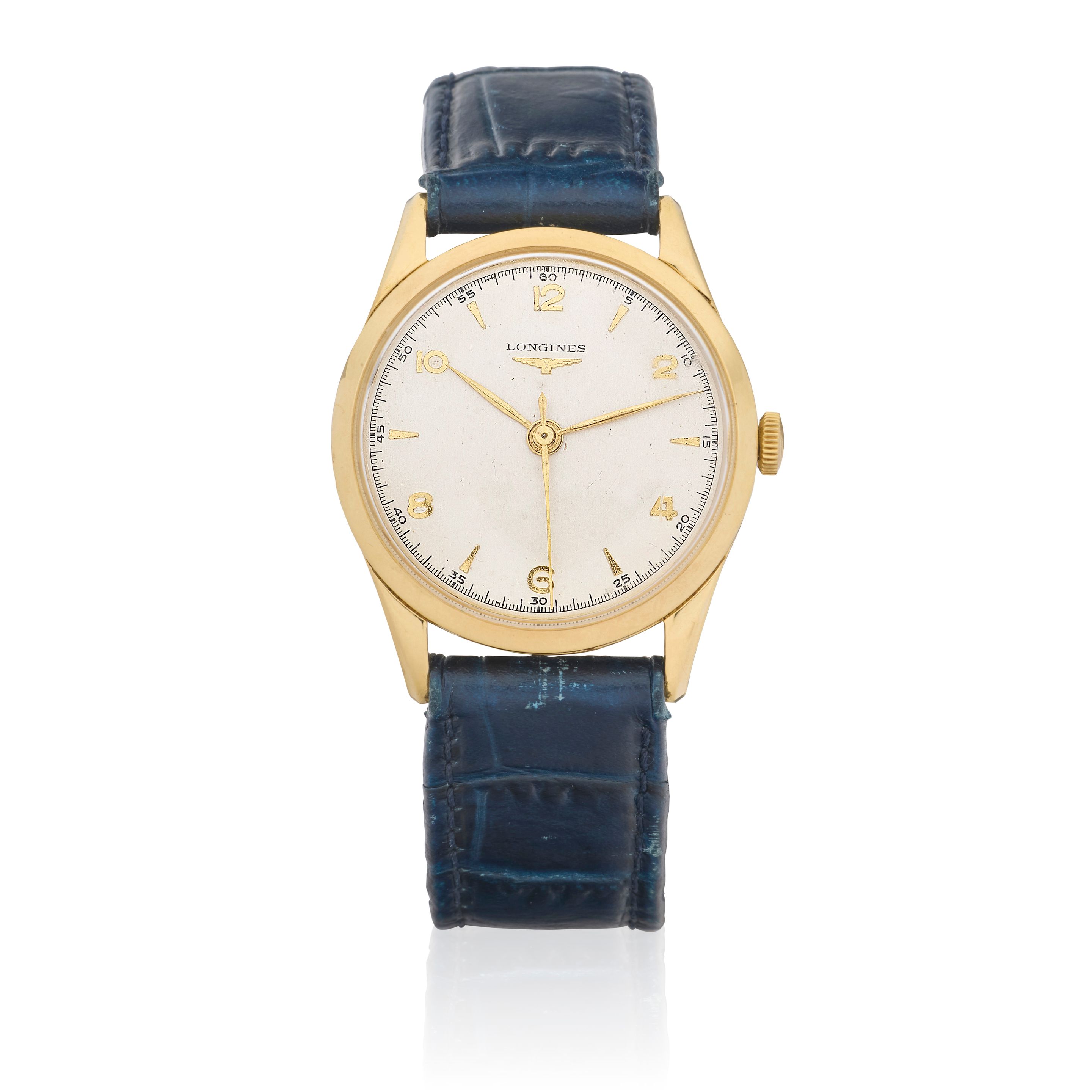 Longines. An 18K gold manual wind wristwatch Circa 1950
