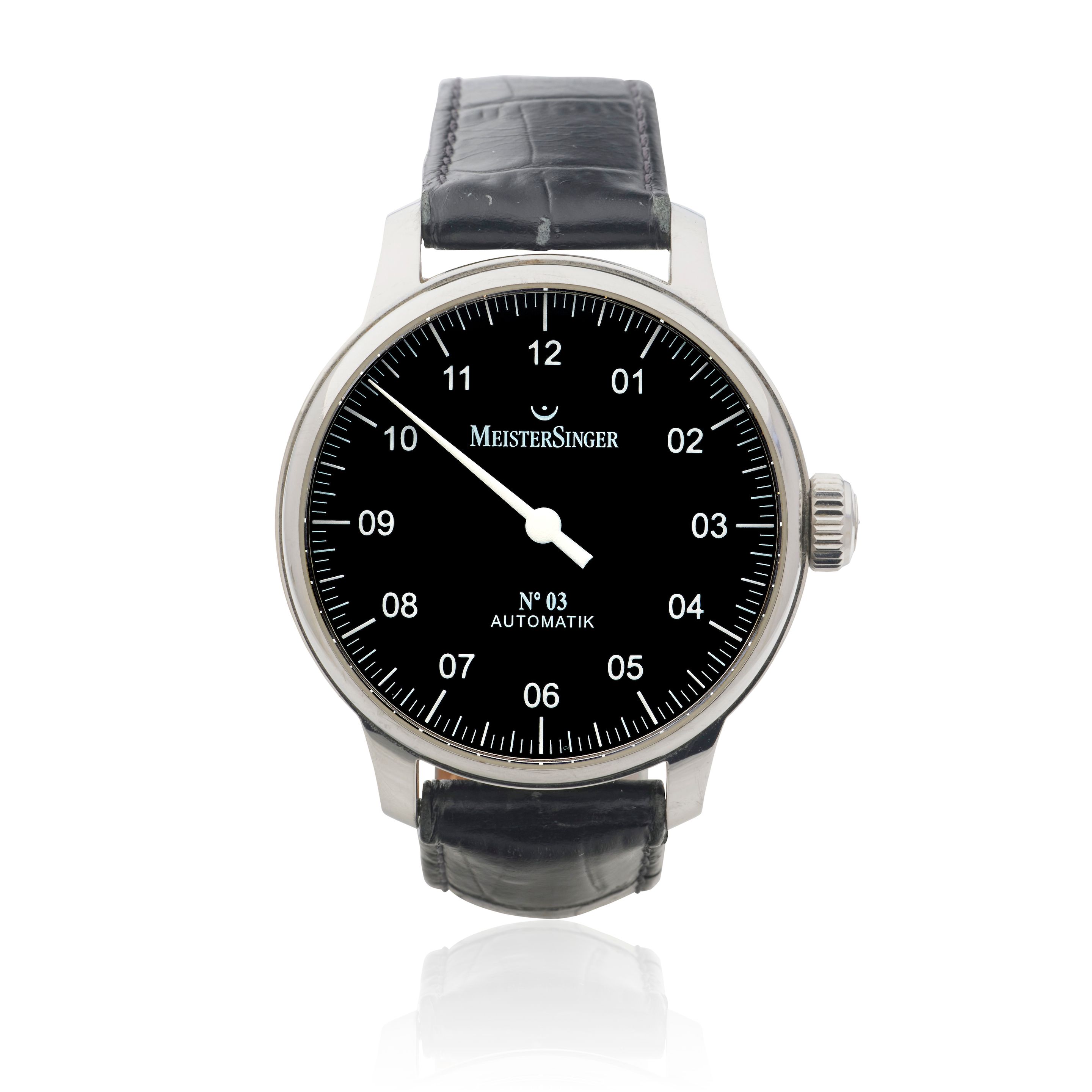 MeisterSinger. A stainless steel automatic wristwatch Ref: N°03, Circa 2010