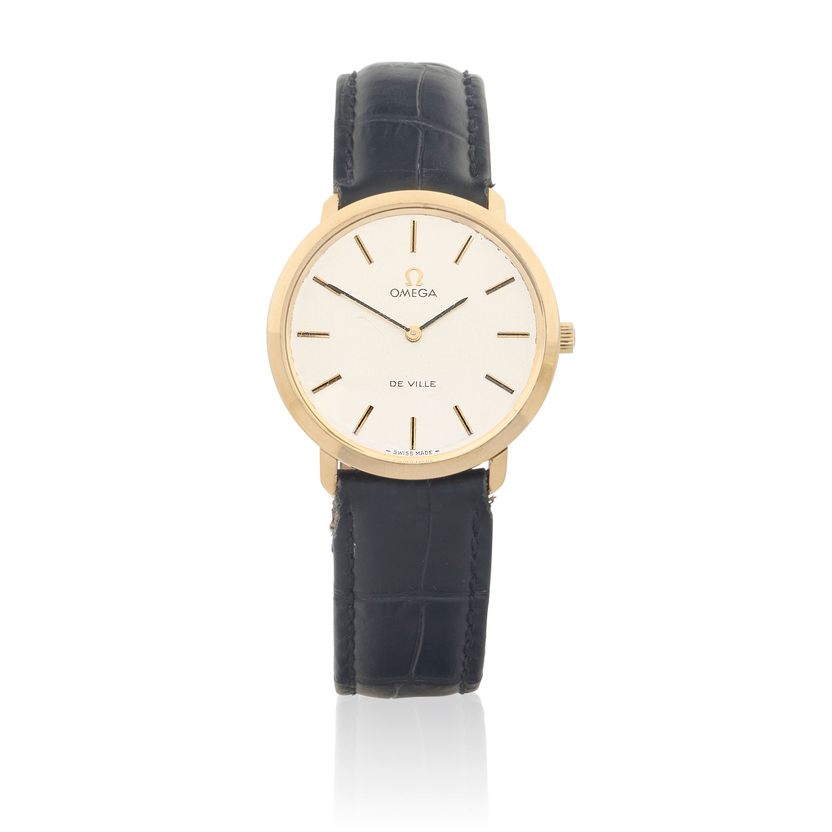 Omega. A 9K gold manual wind wristwatch De Ville, London Hallmark for 1979