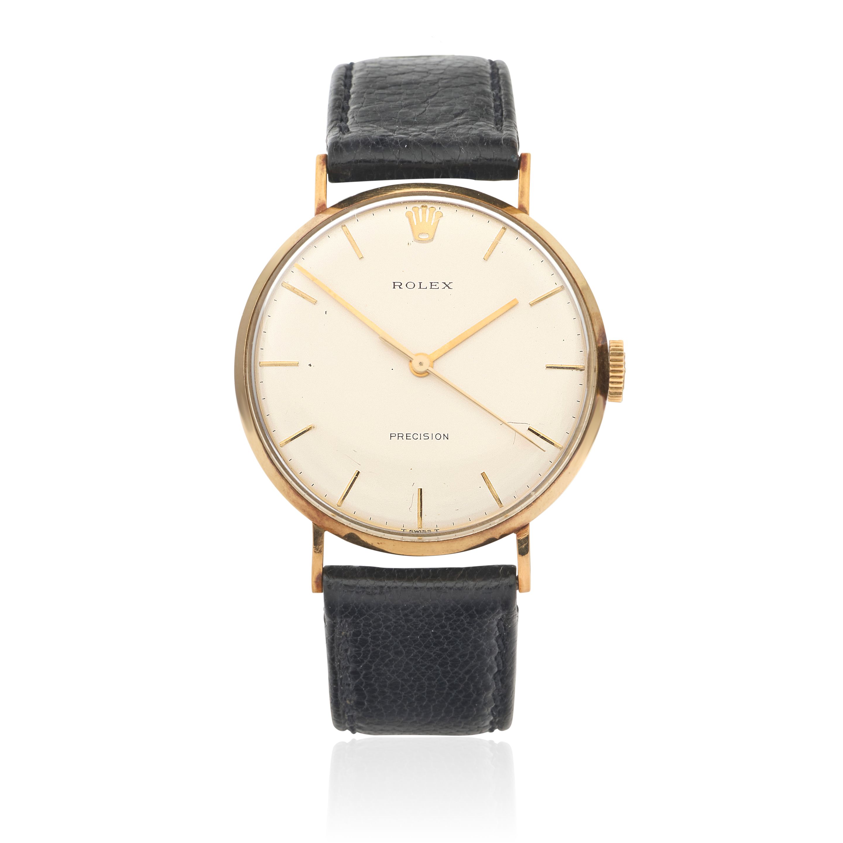 Rolex. A 9K gold manual wind wristwatch Precision, London Hallmark for 1971, Purchased 19th November 1971