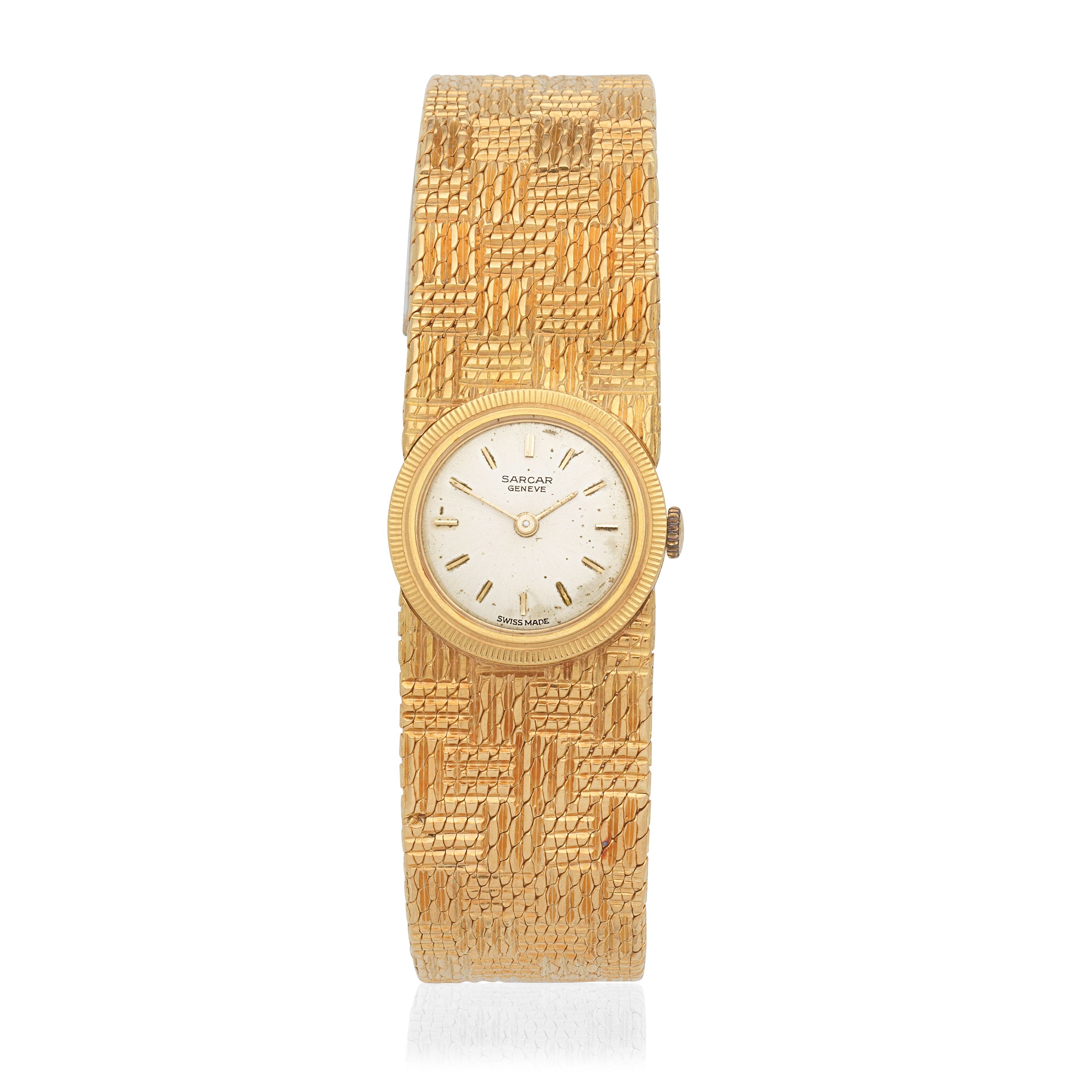 Sarcar. A lady's 18K gold manual wind bracelet watch Circa 1965