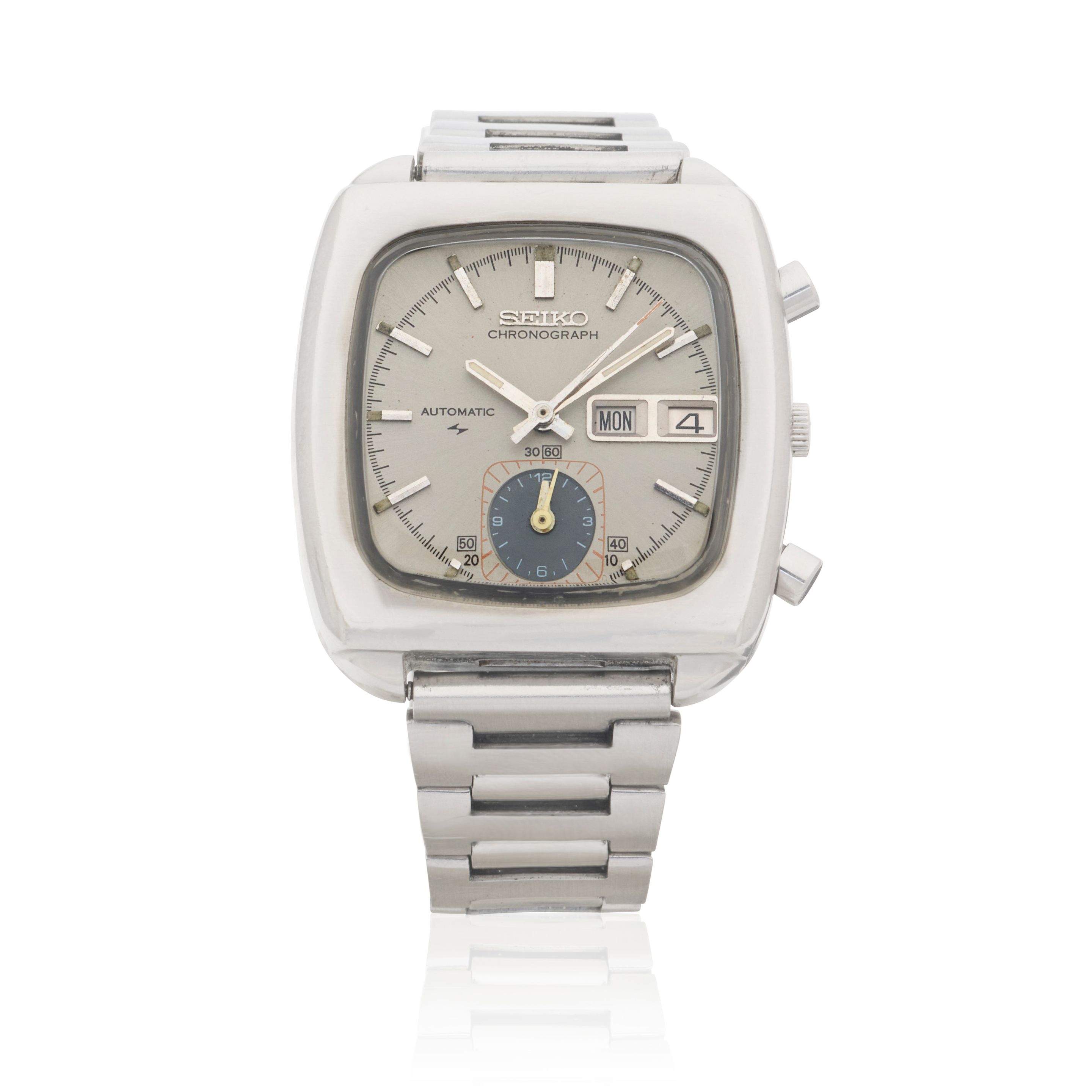 Seiko. A stainless steel automatic calendar chronograph bracelet watch Ref: 7016-5000, Circa 1972