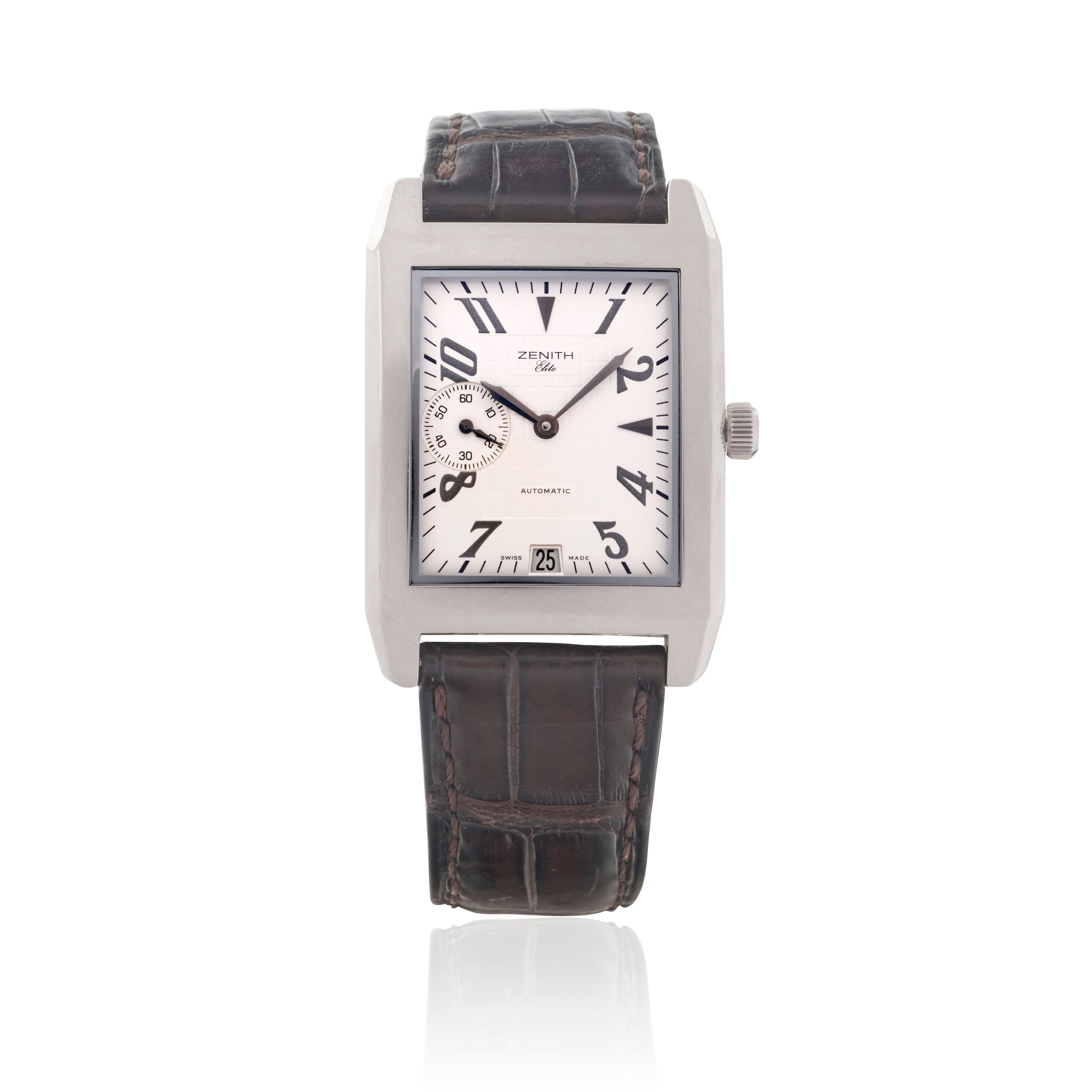 Zenith. A stainless steel automatic calendar wristwatch Elite Port Royal V, Circa 2000