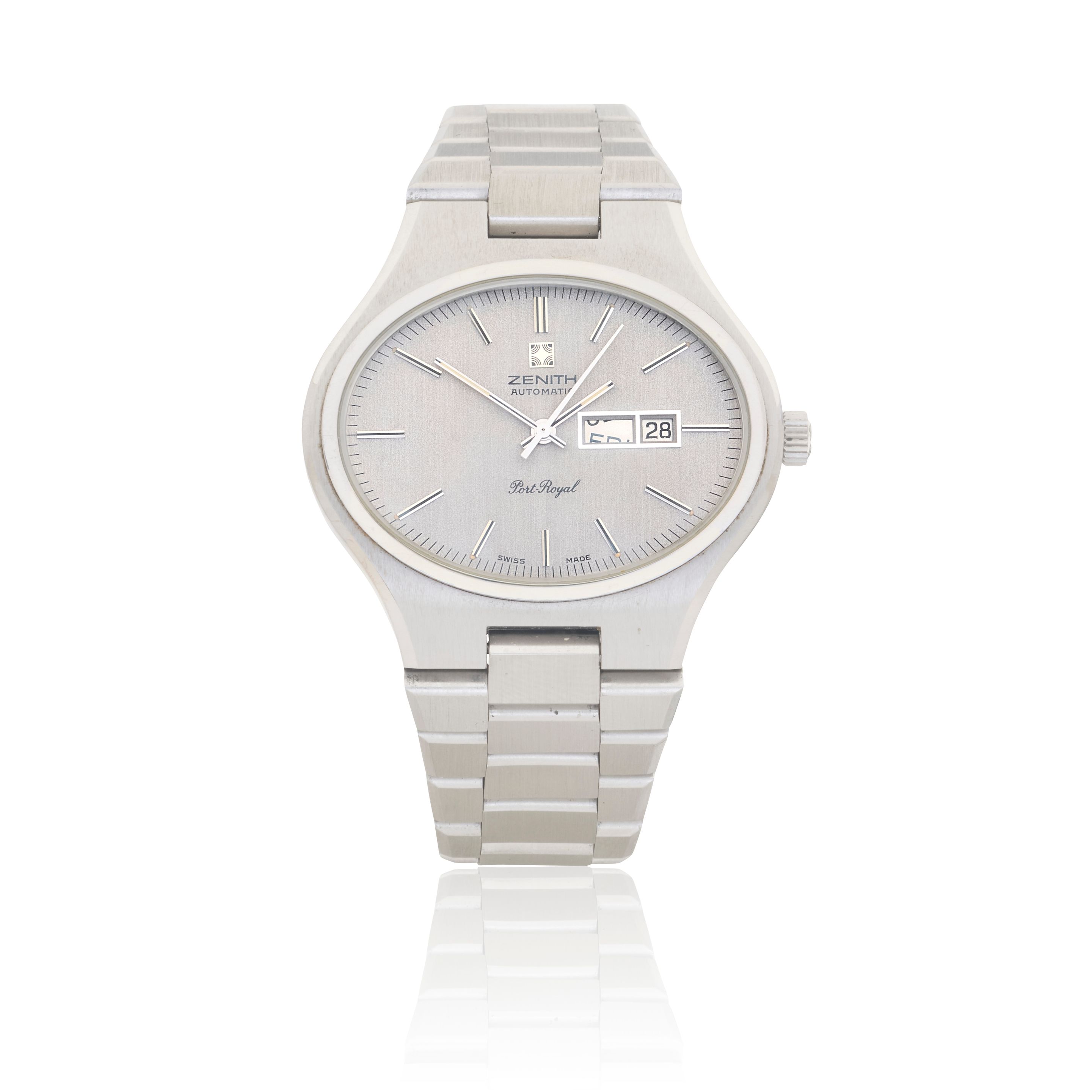 Zenith. A stainless steel automatic calendar bracelet watch Port Royal, Circa 1970
