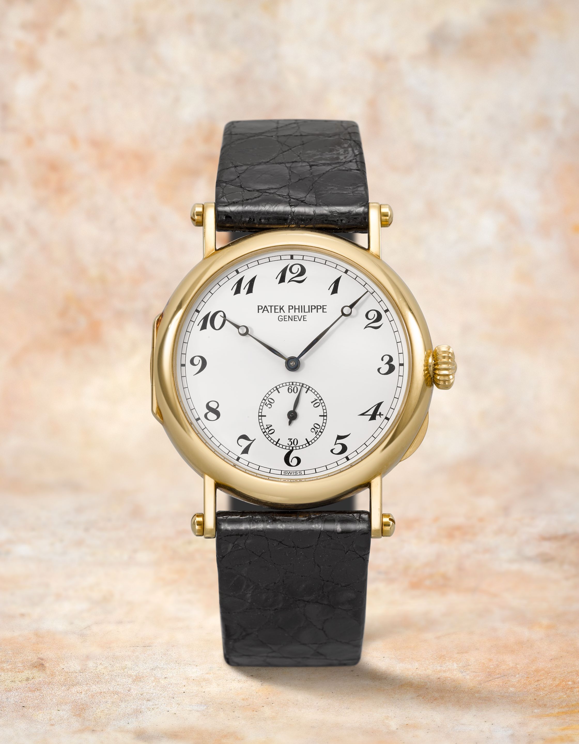 Patek Philippe. A fine and rare 18K gold manual wind anniversary officers wristwatch Officier 'Anniversary Edition', Ref: 3960, Purchased 15th June 1989