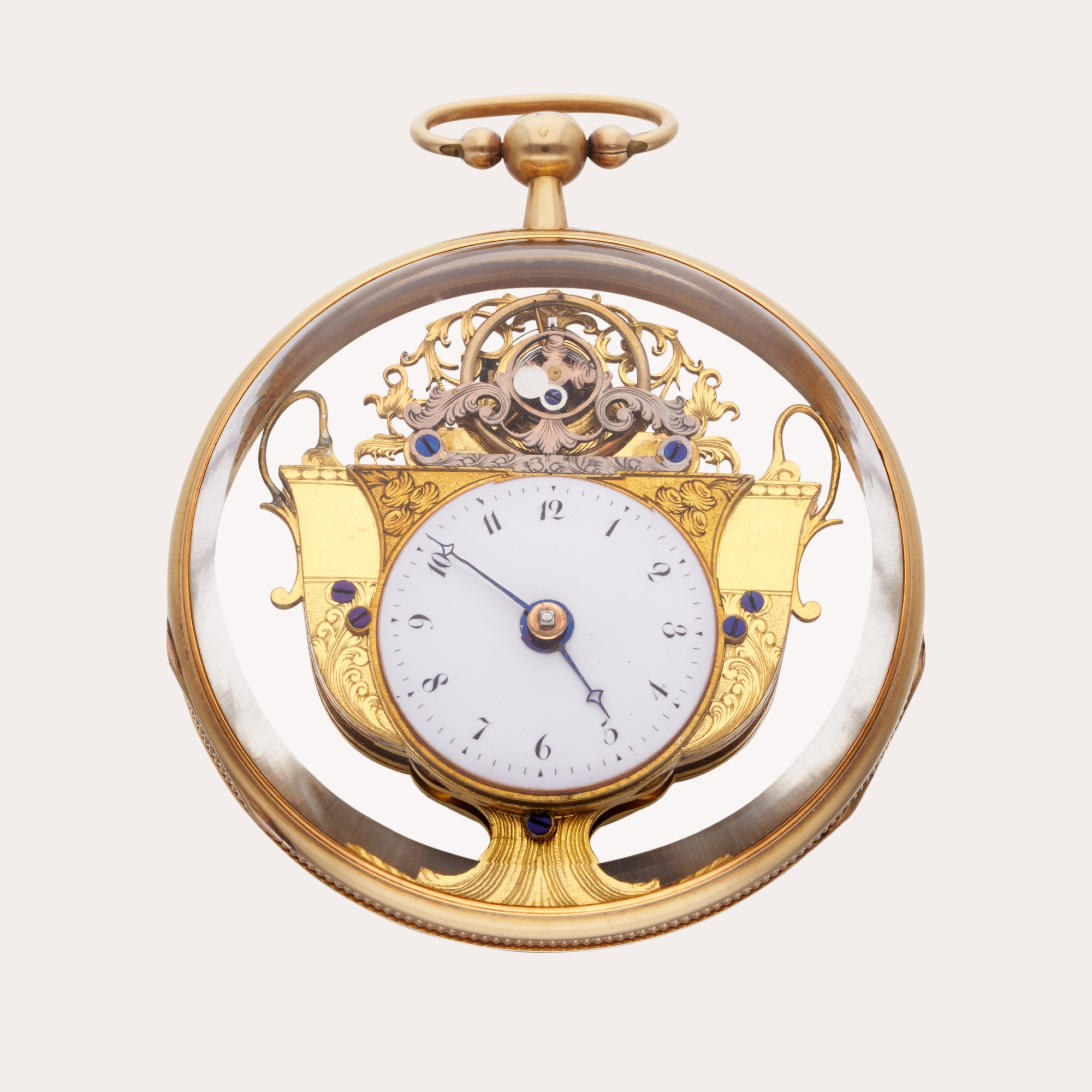 Swiss A gold semi-skeletonized open faced watch, Circa 1810
