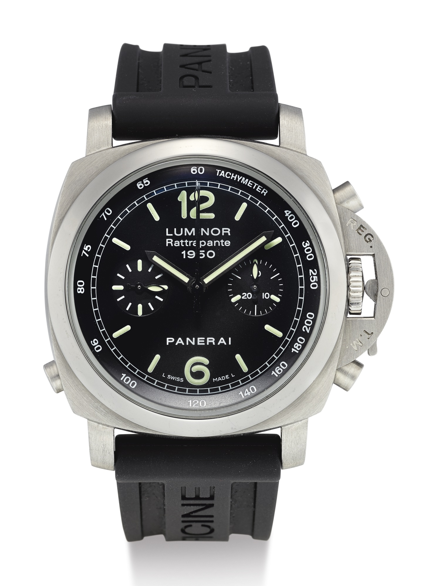 PANERAI, STAINLESS STEEL AUTOMATIC AUTOMATIC SPLIT SECONDS CHRONOGRAPH WRISTWATCH, LUMINOR RATTRAPANTE 1950, PAM00213