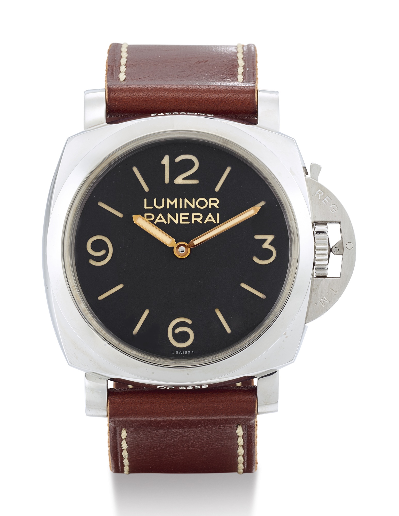 PANERAI, STAINLESS STEEL WRISTWATCH WITH 3-DAY POWER RESERVE AND PLEXIGLASS CRYSTAL TOP, LUMINOR 1950 3 DAYS, PAM00372