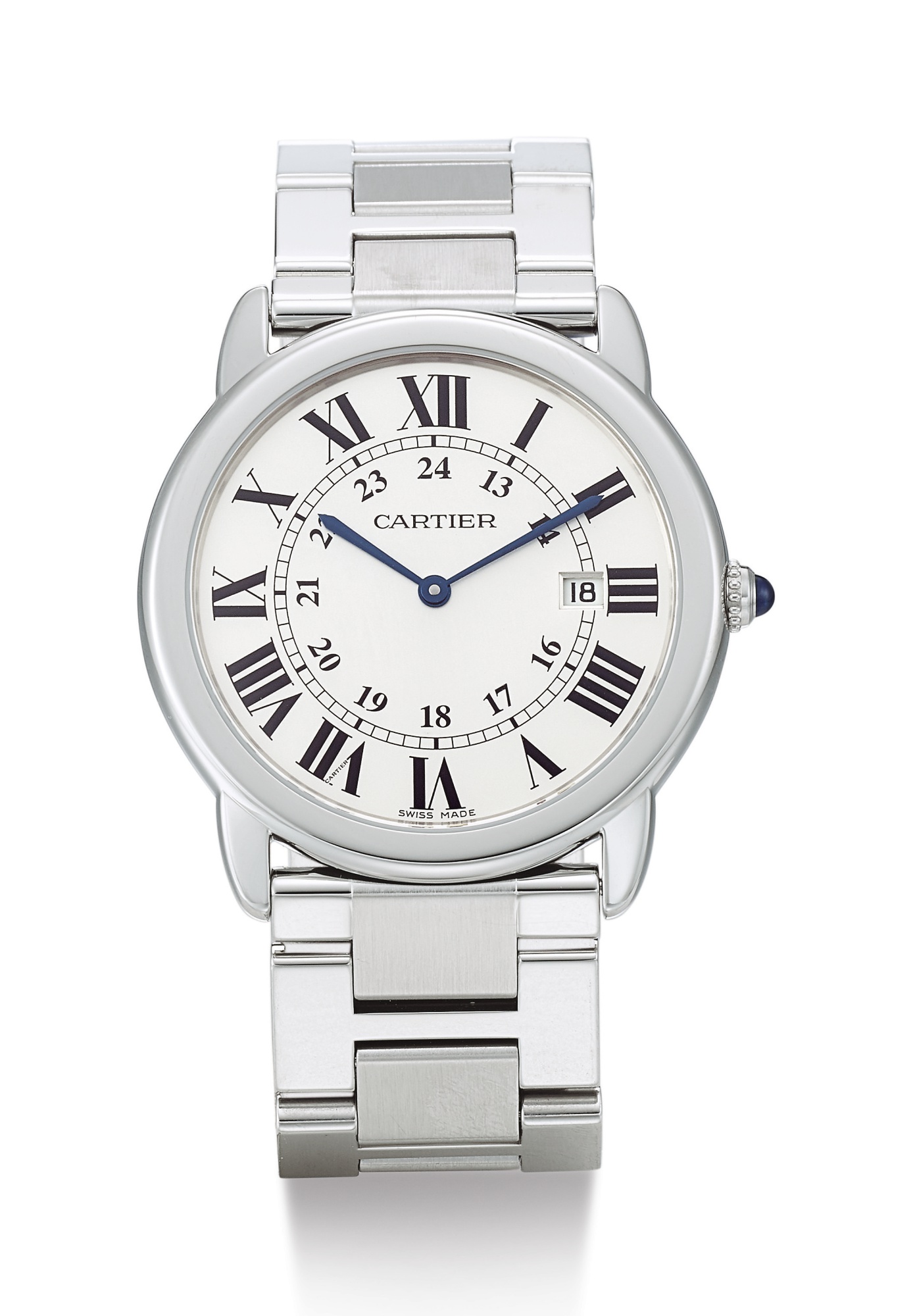 CARTIER, STAINLESS STEEL BRACELET WATCH WITH DATE, RONDE SOLO DE CARTIER