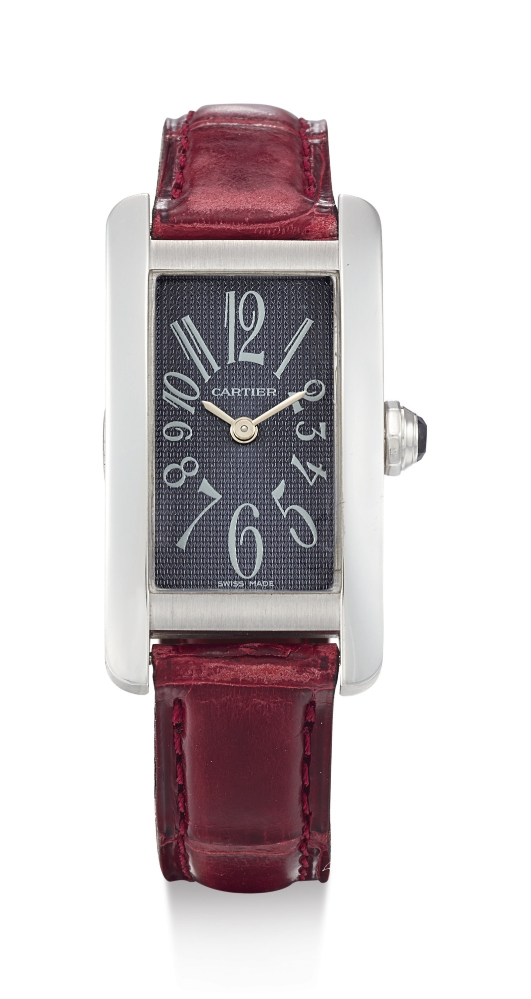 CARTIER, LADY'S WHITE GOLD WRISTWATCH, TANK AMÉRICAINE