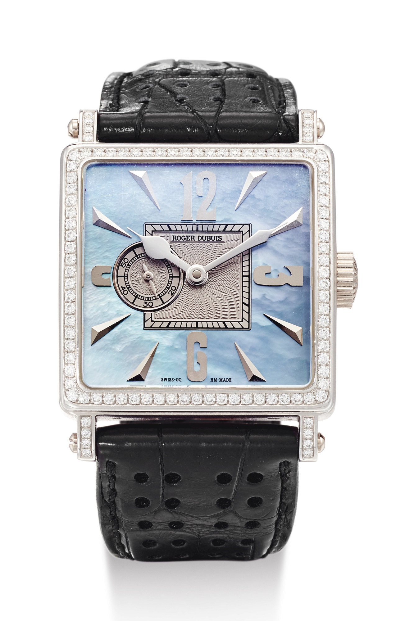ROGER DUBUIS, LADY'S LIMITED EDITION WHITE GOLD, MOTHER-OF-PEARL AND DIAMOND-SET WRISTWATCH
