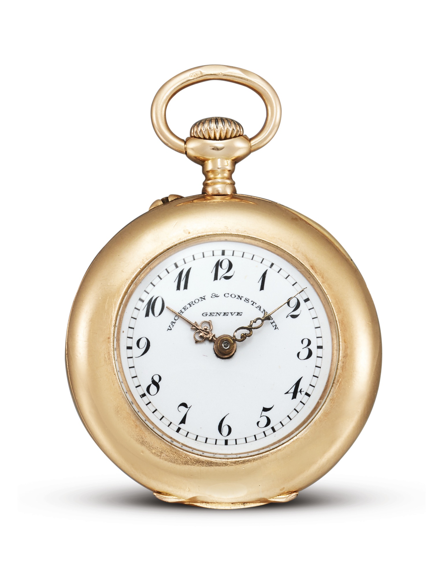 VACHERON CONSTANTIN, PINK GOLD KEYLESS WATCH WITH ENAMEL DIAL