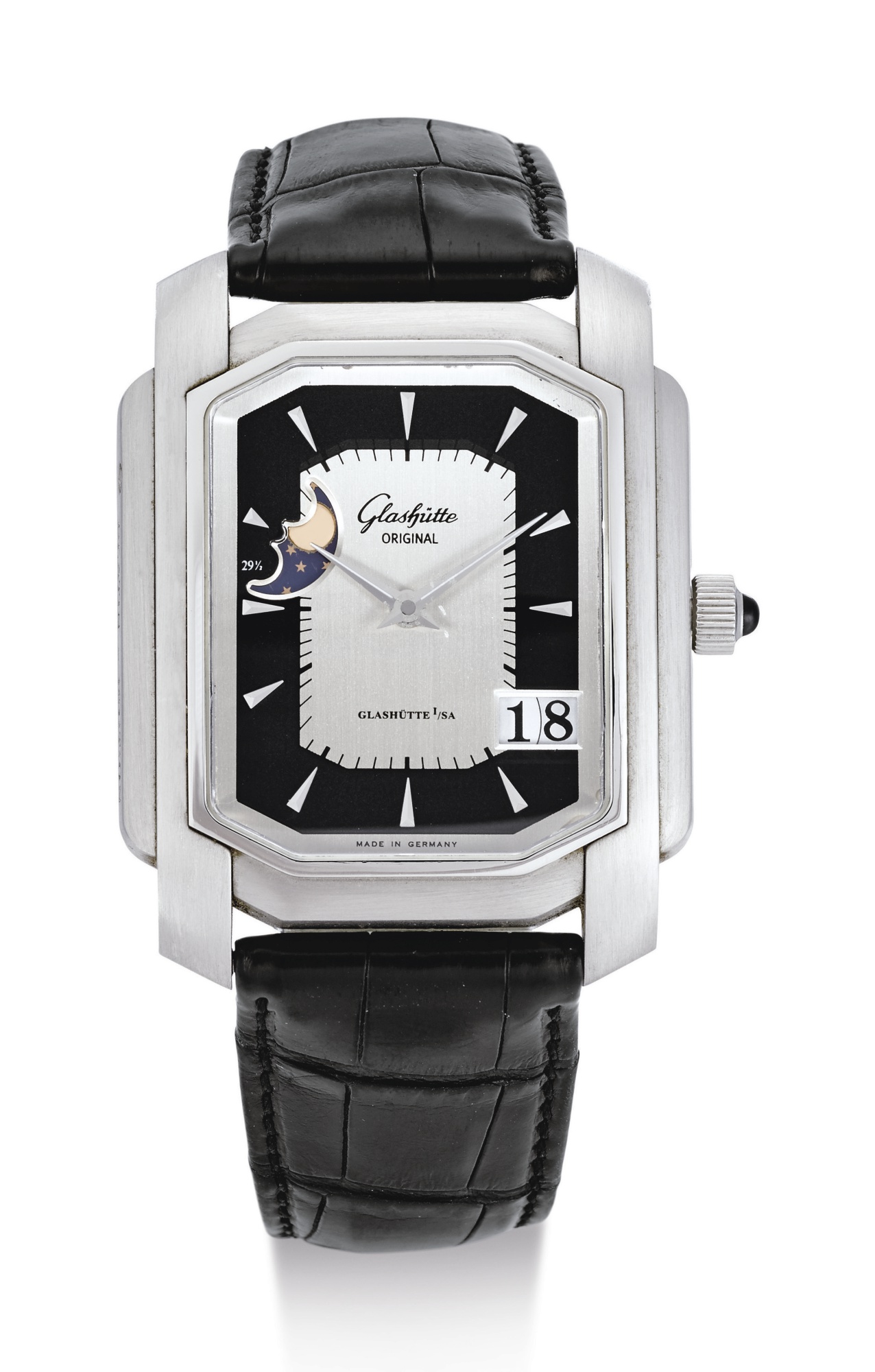 GLASHÜTTE ORIGINAL, LIMITED EDITION PLATINUM WRISTWATCH WITH DATE AND MOON-PHASES, PANORAMA