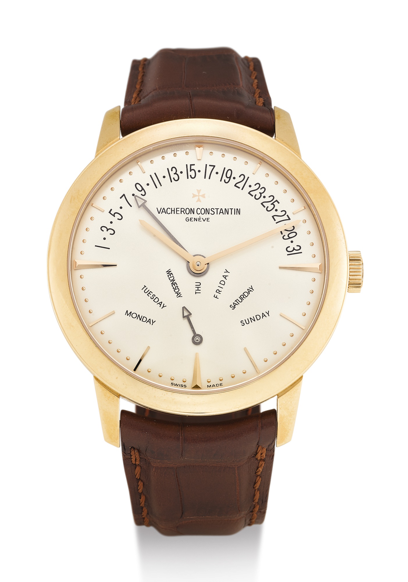 VACHERON CONSTANTIN, PINK GOLD WRISTWATCH WITH RETROGRADE DAY AND DATE, PATRIMONY, REF 86020
