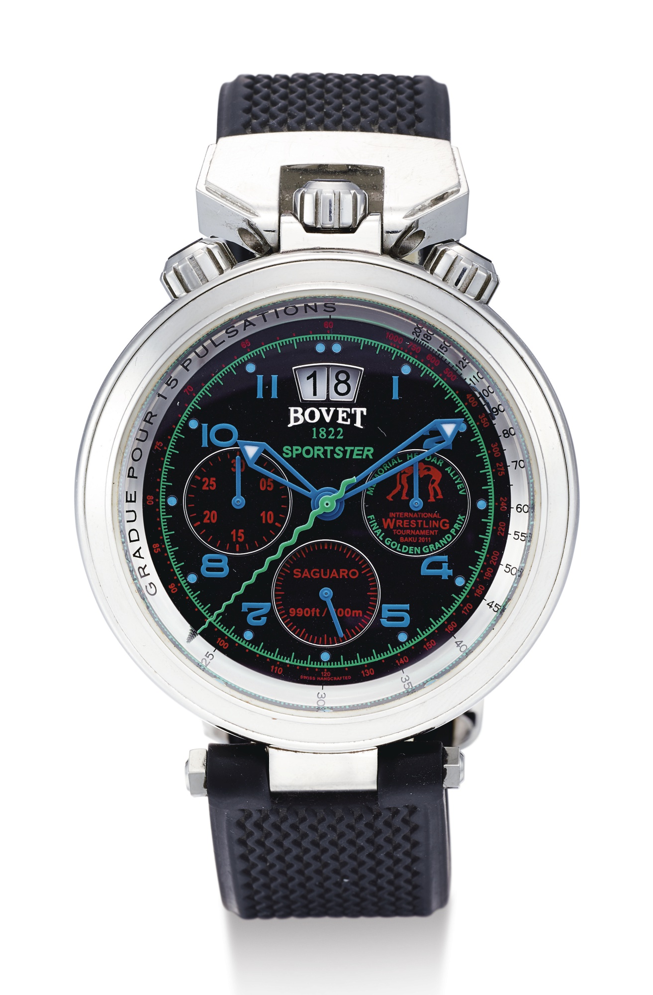 BOVET, A STAINLESS STEEL CHRONOGRAPH WRISTWATCH, SPORTSTER