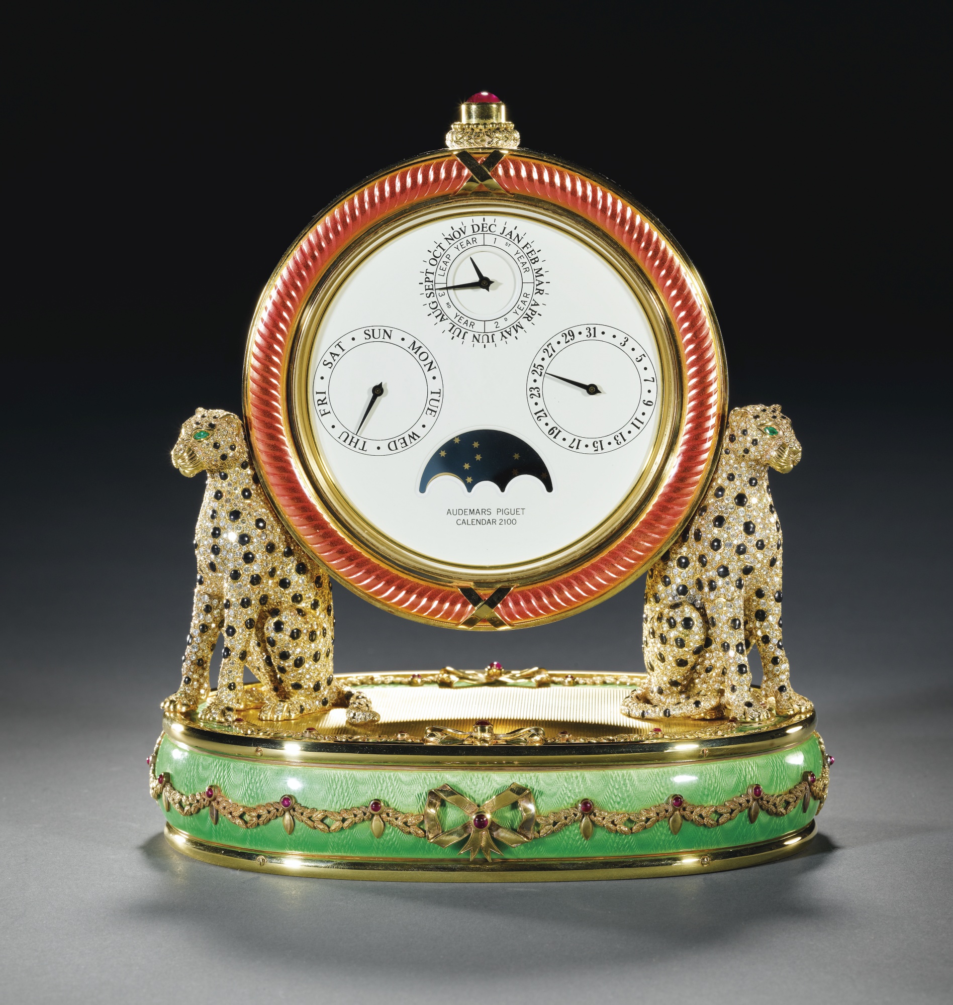 Audemars Piguet Pair of Cheetahs - Enamel Perpetual Calendar