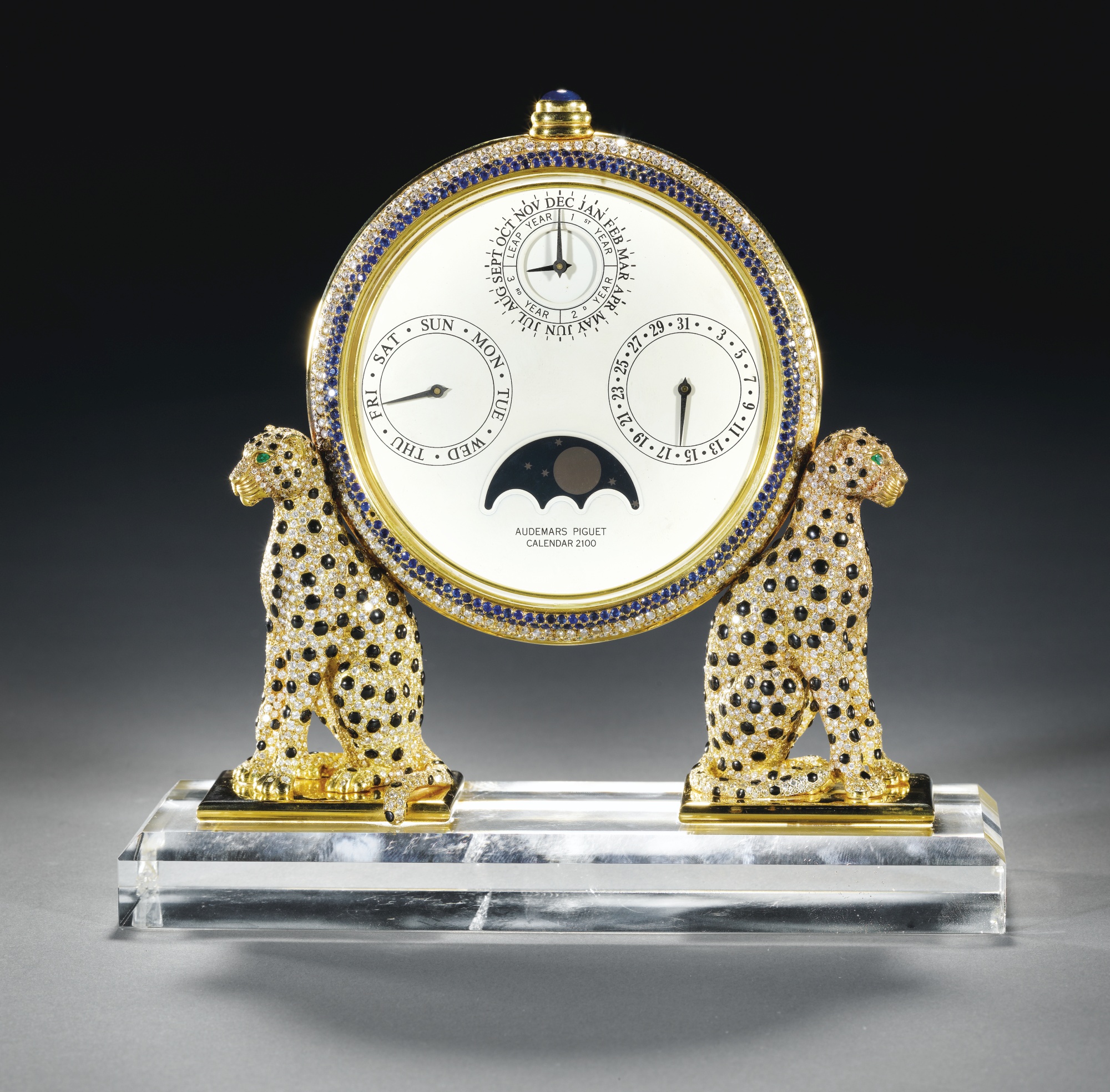 Audemars Piguet Pair of Cheetahs - Rock Crystal Perpetual Calendar