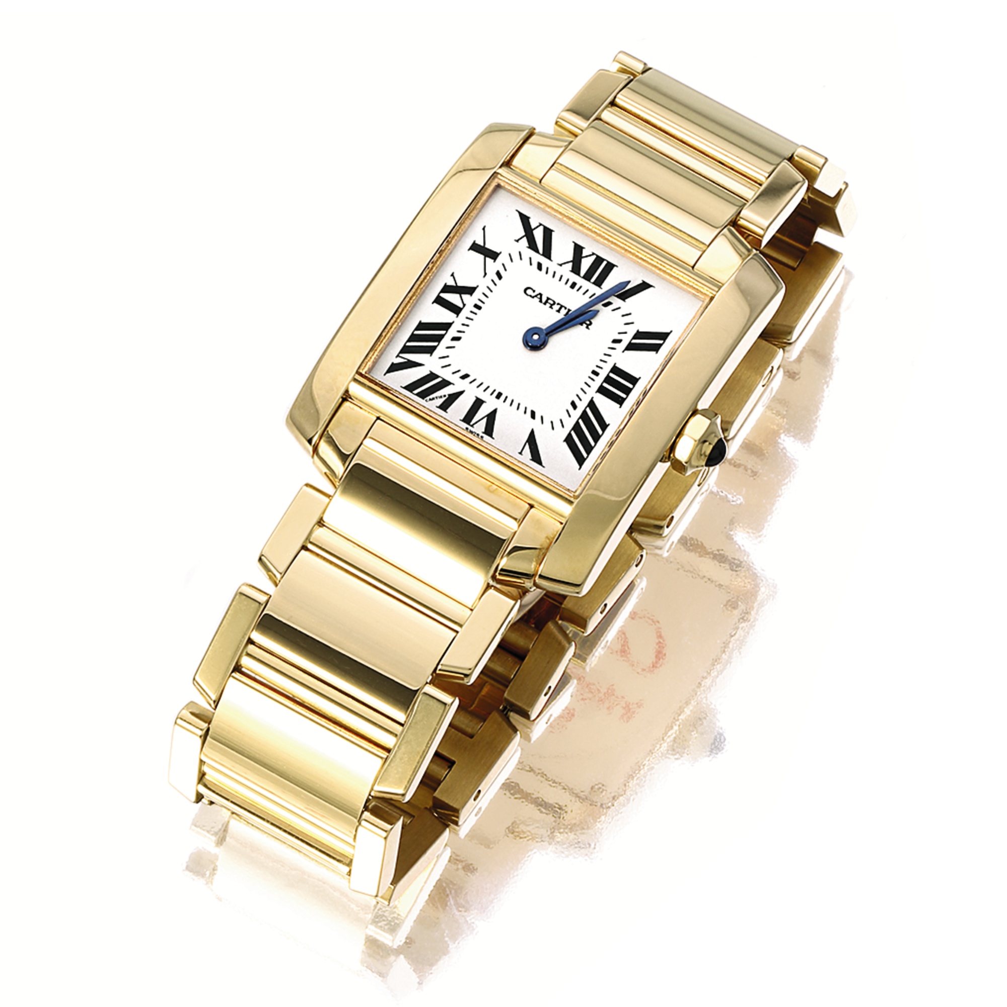 KARAT GOLD RECTANGULAR WRISTWATCH, TANK FRANÇAISE, Cartier