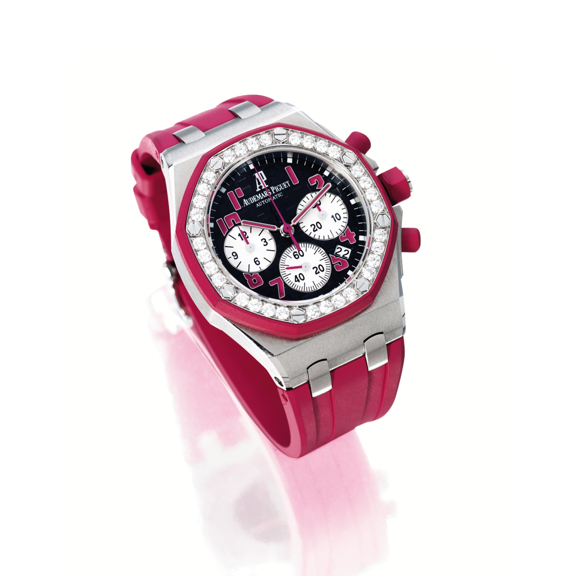 DIAMOND AND RUBBER 'ROYAL OAK OFFSHORE' WRISTWATCH, Audemars Piguet