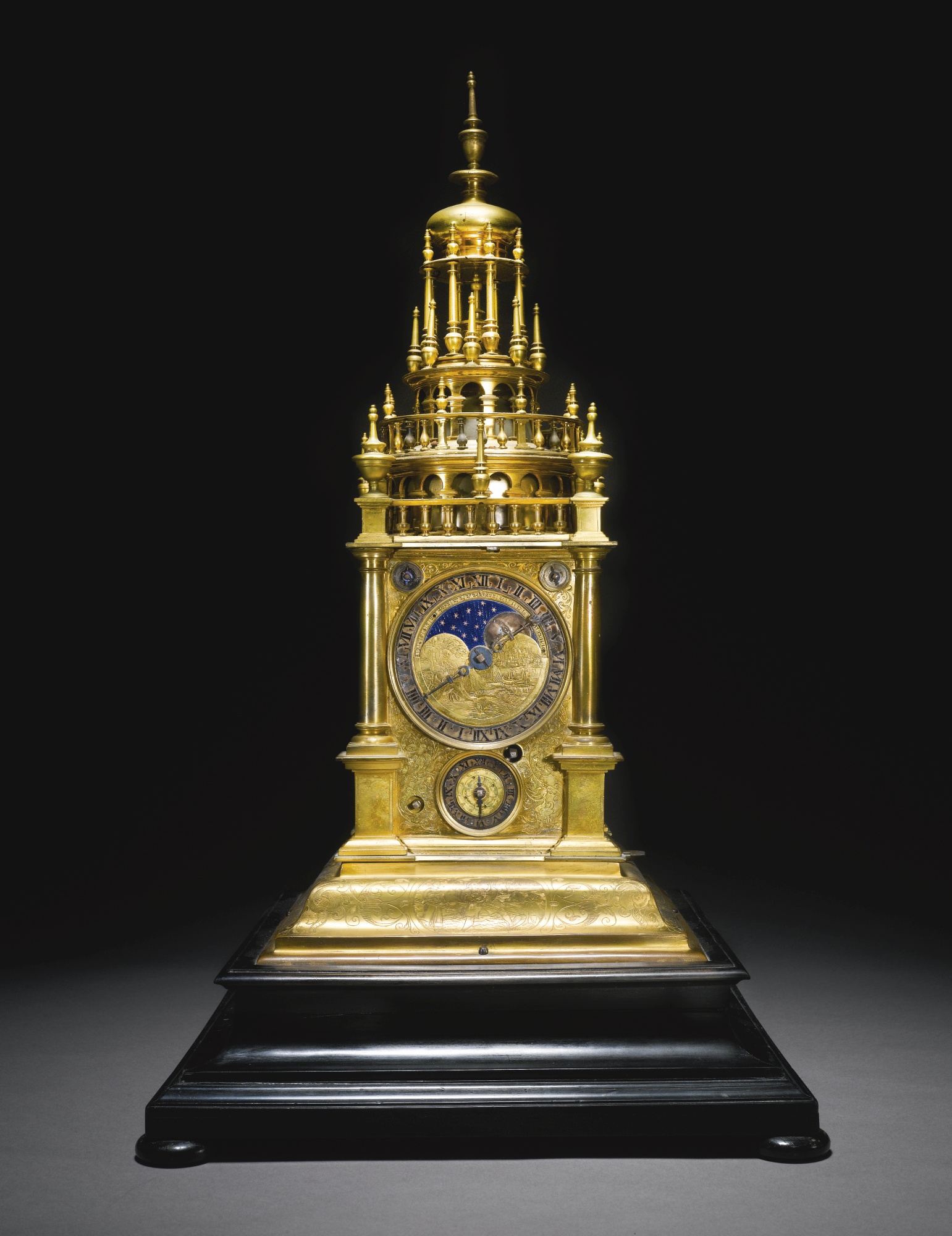 A gilt-metal grande sonnerie Turmchenuhr, Samuel Hauckh, Augsburg, circa 1615