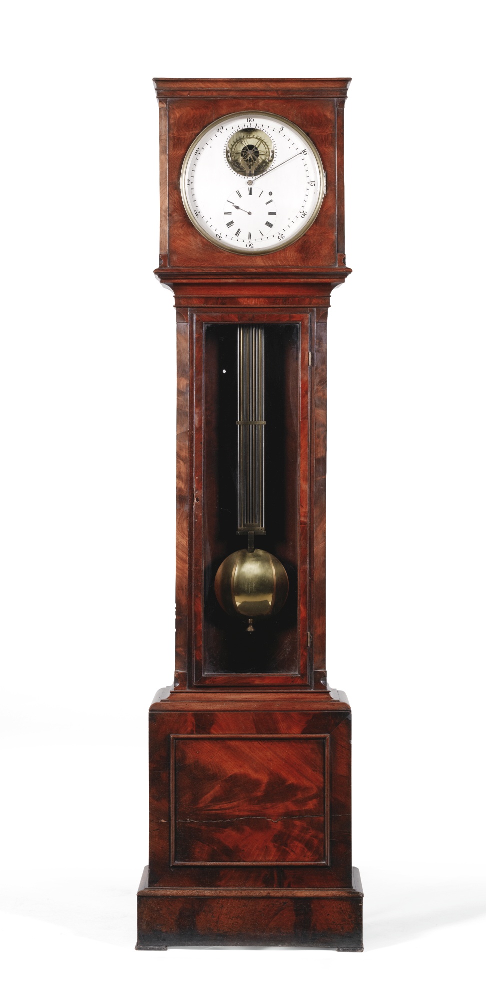 A mahogany longcase regulator