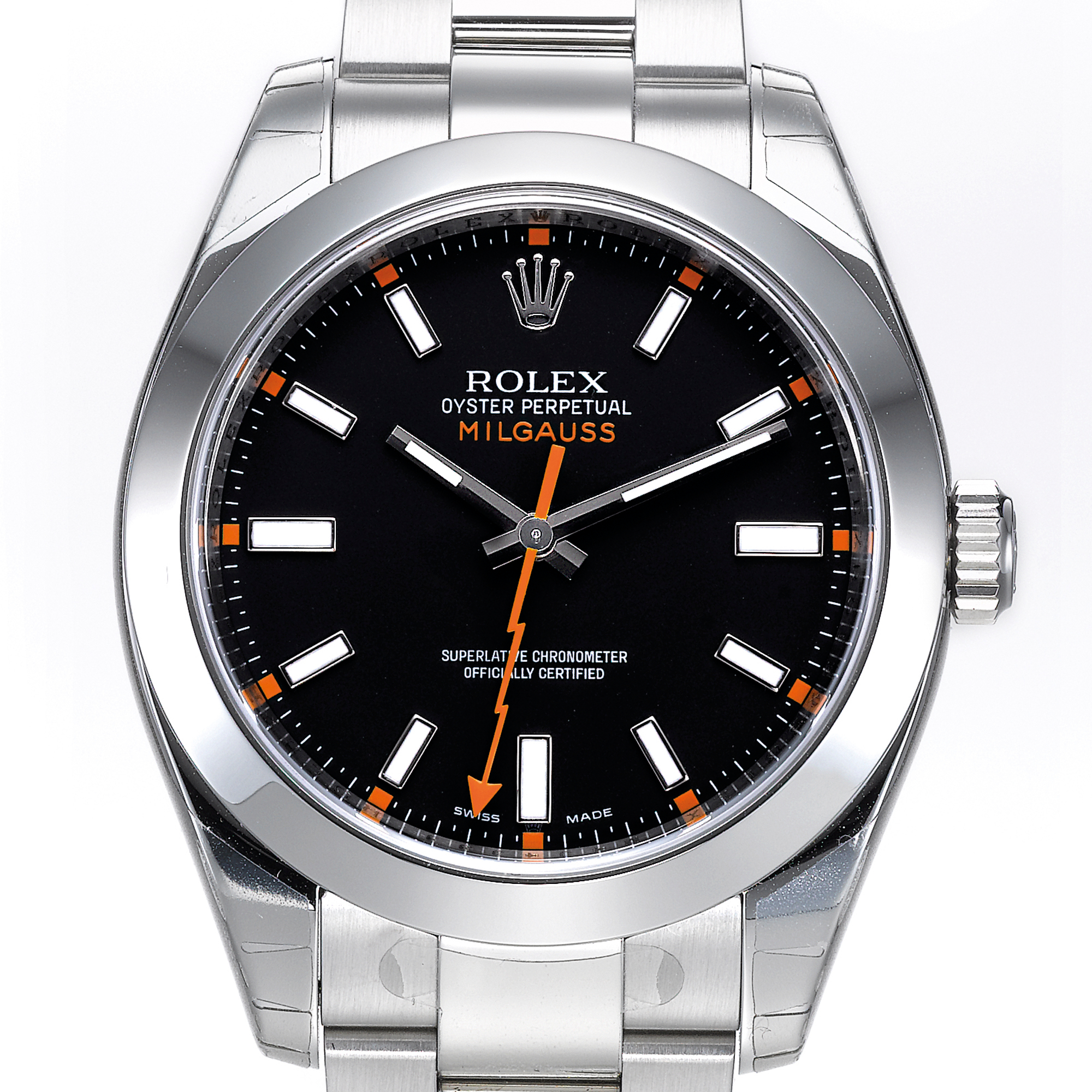 Rolex,  A STAINLESS STEEL CENTER SECONDS WRISTWATCH WITH BRACELET CIRCA 2008  REF 116400 OYSTER PERPETUAL MILGAUSS