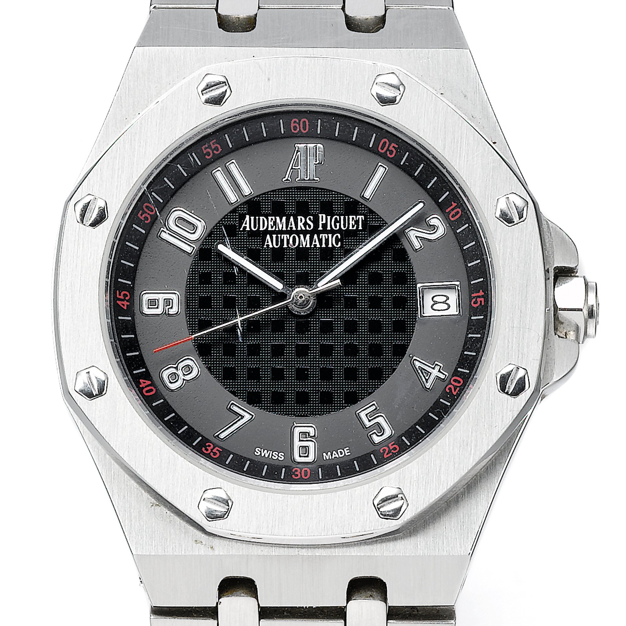 Audemars Piguet, A STAINLESS STEEL OCTAGONAL AUTOMATIC CENTER SECONDS BRACELET WATCH WITH DATE CIRCA 2000 ROYAL OAK