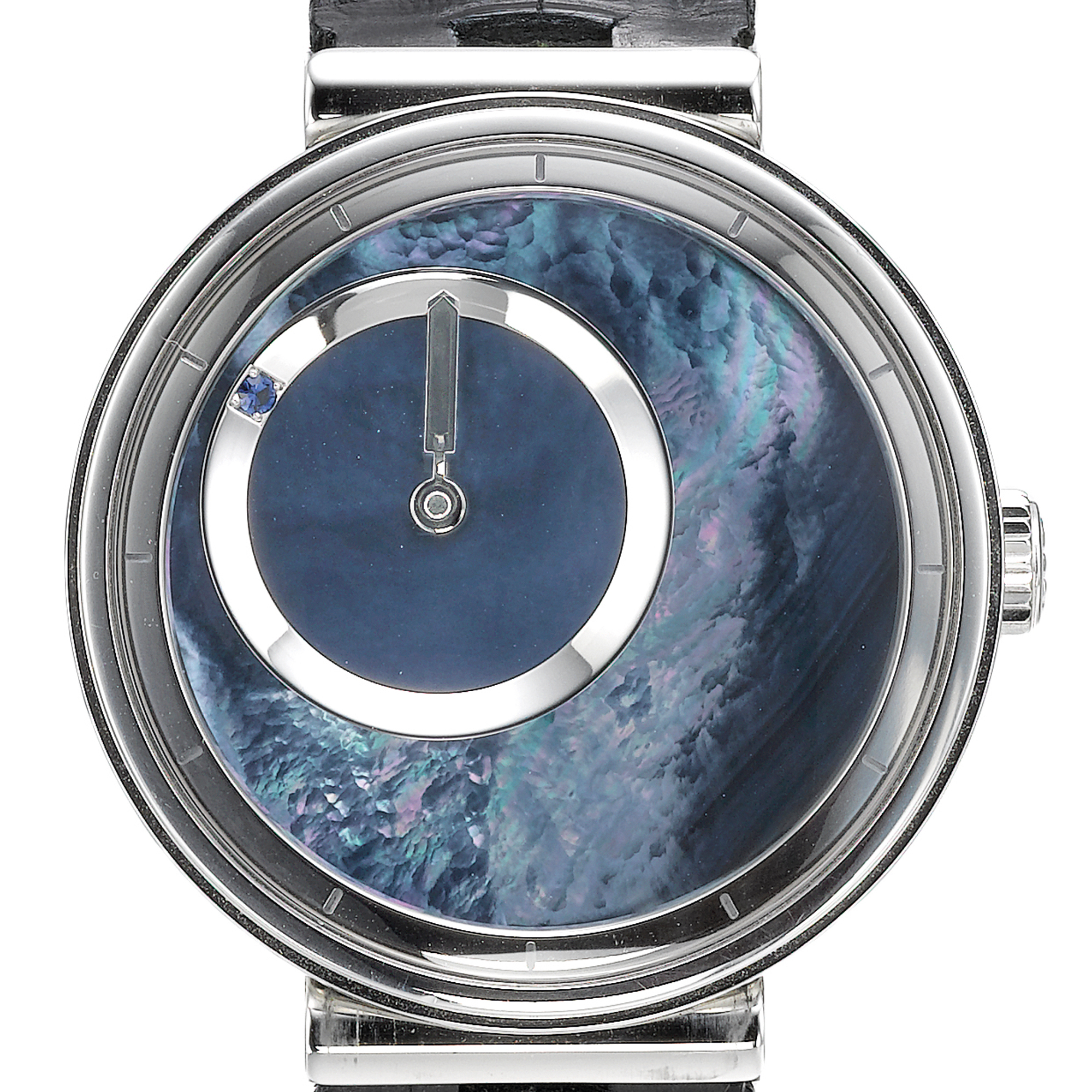 Blu, A STAINLESS STEEL AUTOMATIC WRISTWATCH WITH BLUE MOTHER-OF-PEARL DIAL CIRCA 2005