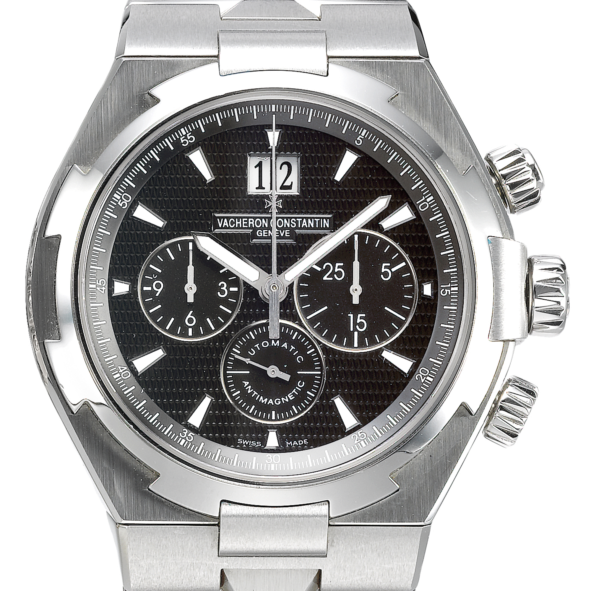 Vacheron Constantin, A STAINLESS STEEL AUTOMATIC CHRONOGRAPH BRACELET WATCH WITH OVERSIZED DATE AND REGISTERS CIRCA 2007 REF 49150 OVERSEAS 