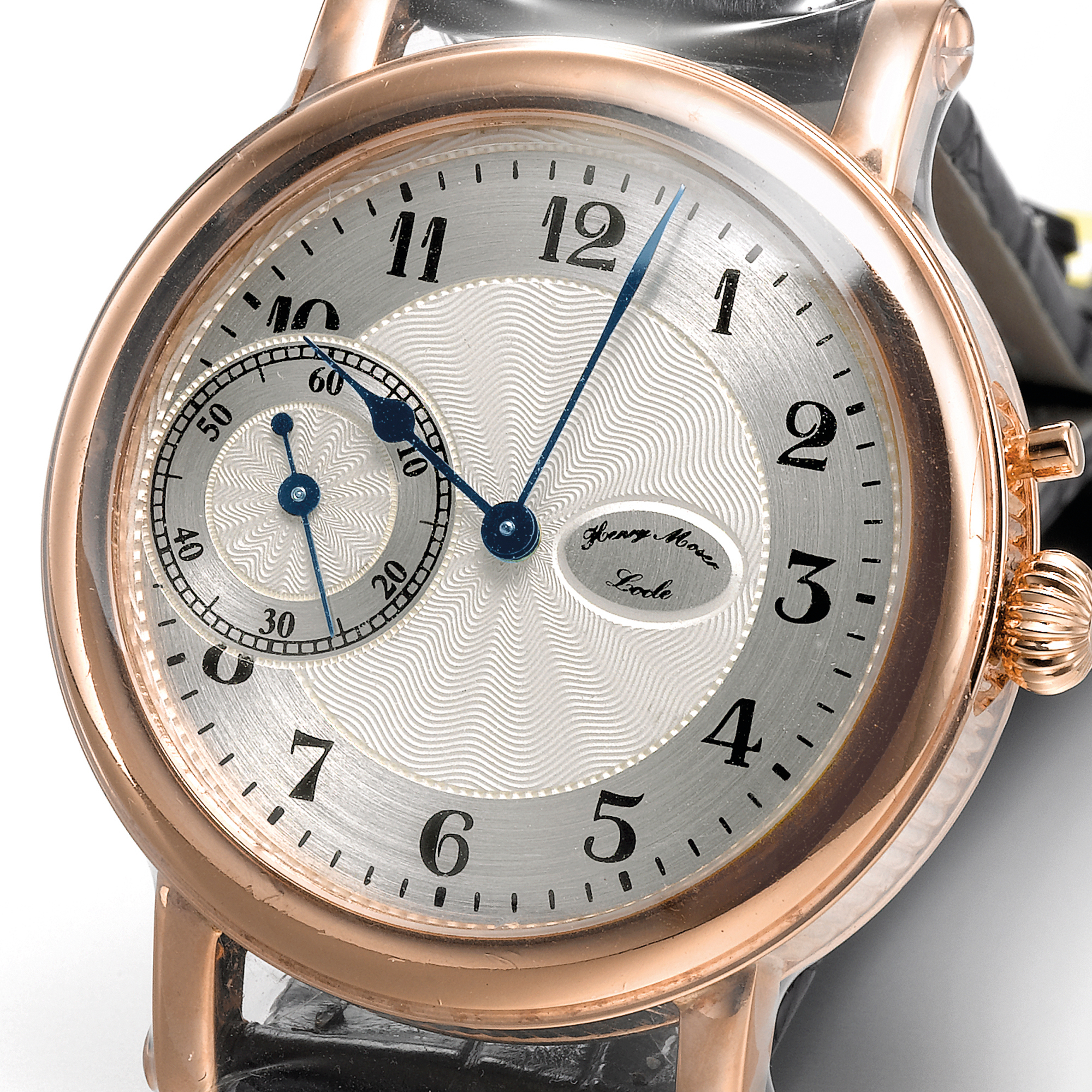 Henry Moser, A LARGE PINK GOLD LIMITED EDITION WRISTWATCH CIRCA 2003 HENRY MOSER II NO 50/80