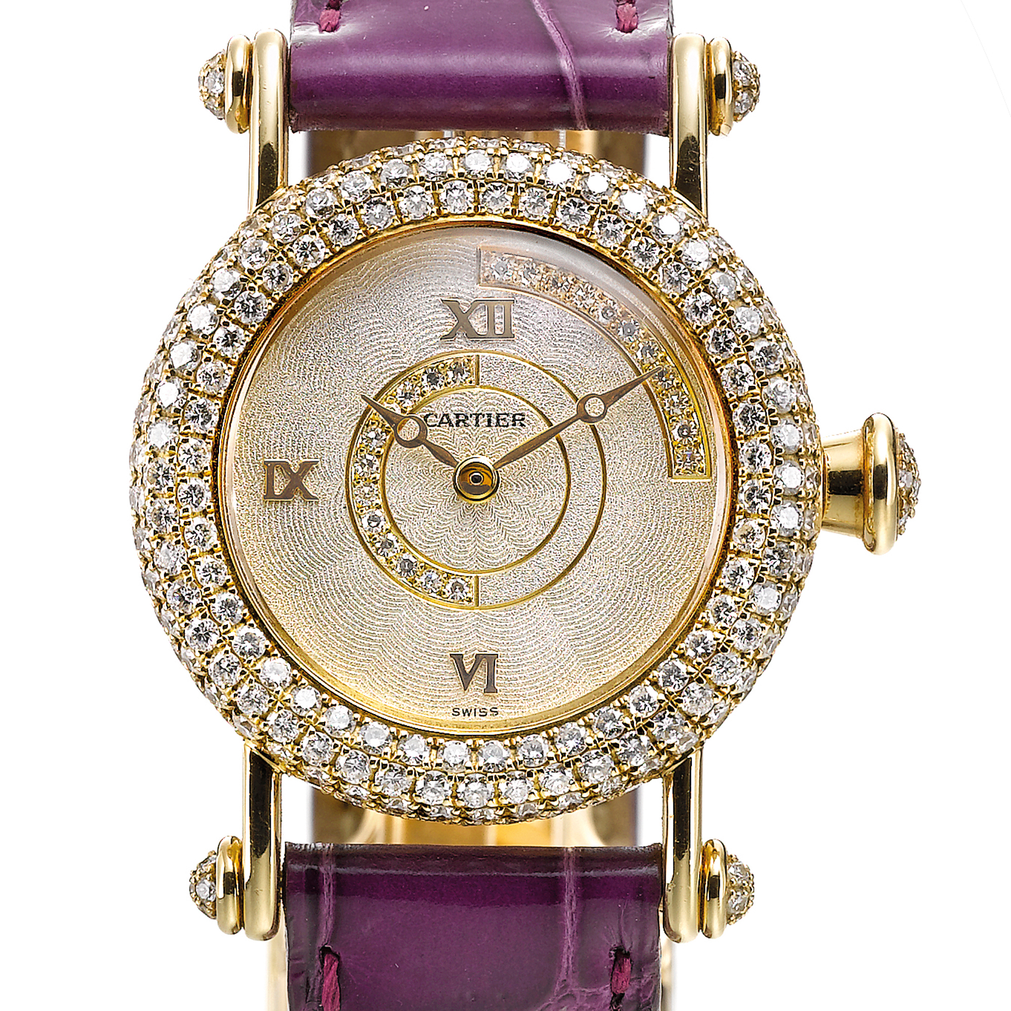 Cartier, A LADY'S YELLOW GOLD AND DIAMOND SET WRISTWATCH CIRCA 2000 DIABOLO