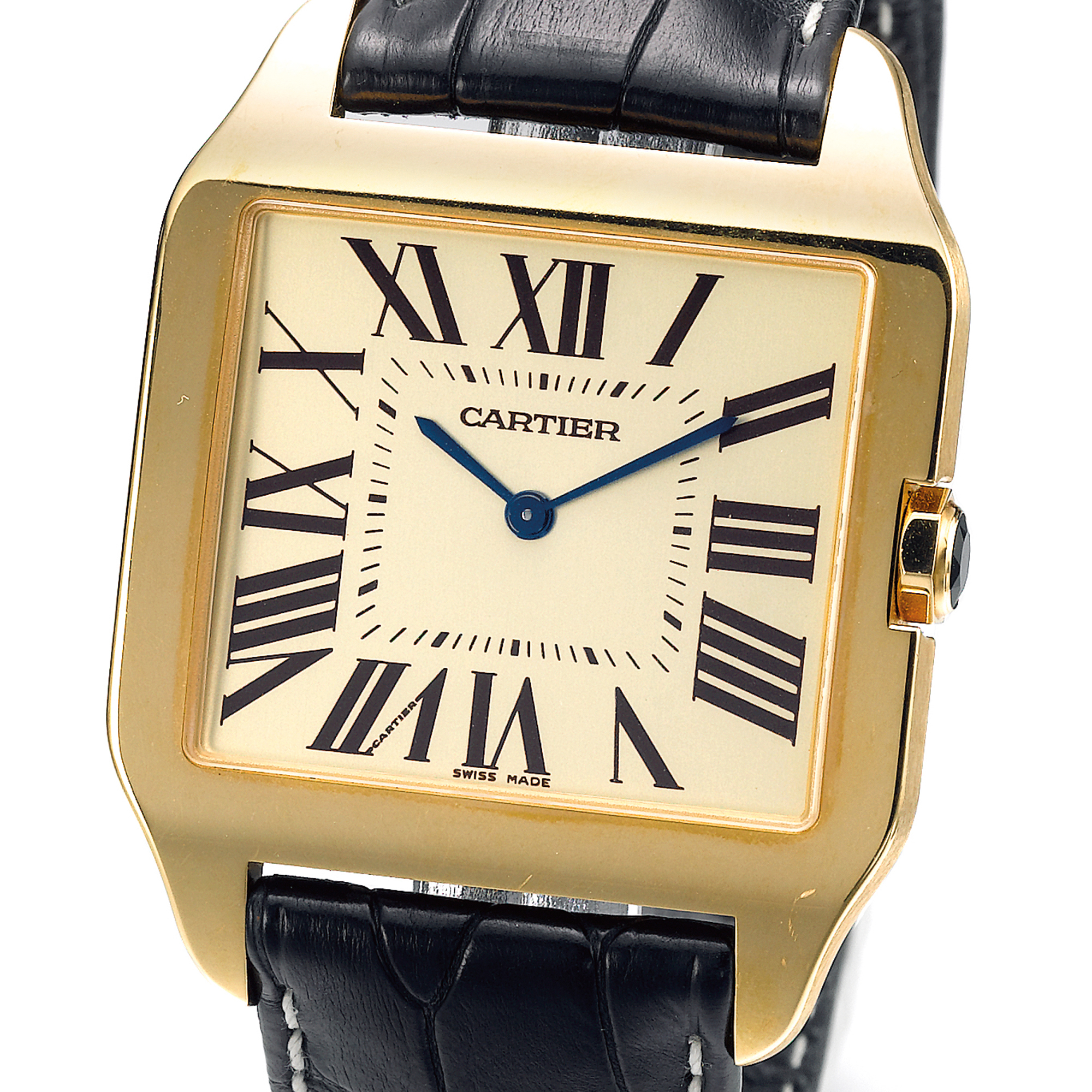 Cartier, A YELLOW GOLD RECTANGULAR WRISTWATCH CIRCA 2004 SANTOS DUMONT