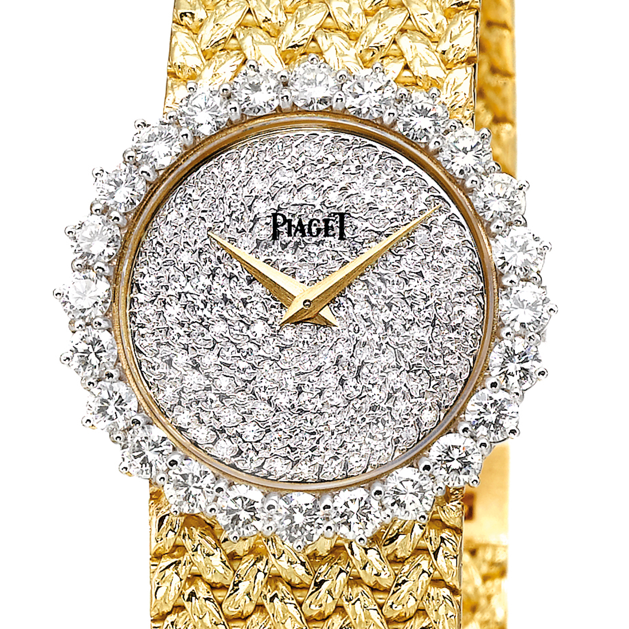 Piaget, A LADY'S FINE YELLOW GOLD AND DIAMOND SET BRACELET WATCH CIRCA 1980