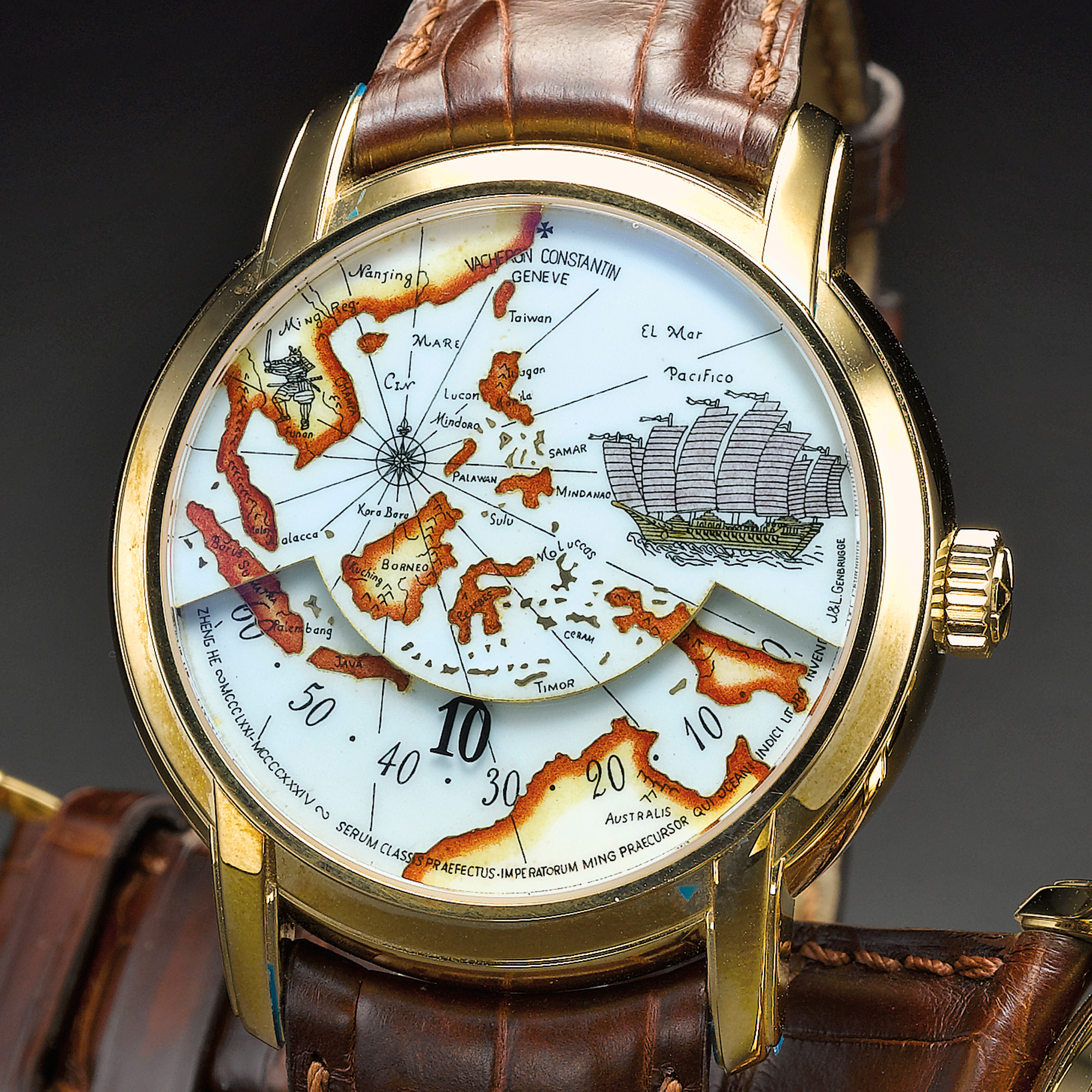 Vacheron Constantin, A  VERY FINE SET OF TWO YELLOW GOLD LIMITED EDITION AUTOMATIC WRISTWATCHES WITH ENAMEL DIALS CIRCA 2006 PATRIMONY