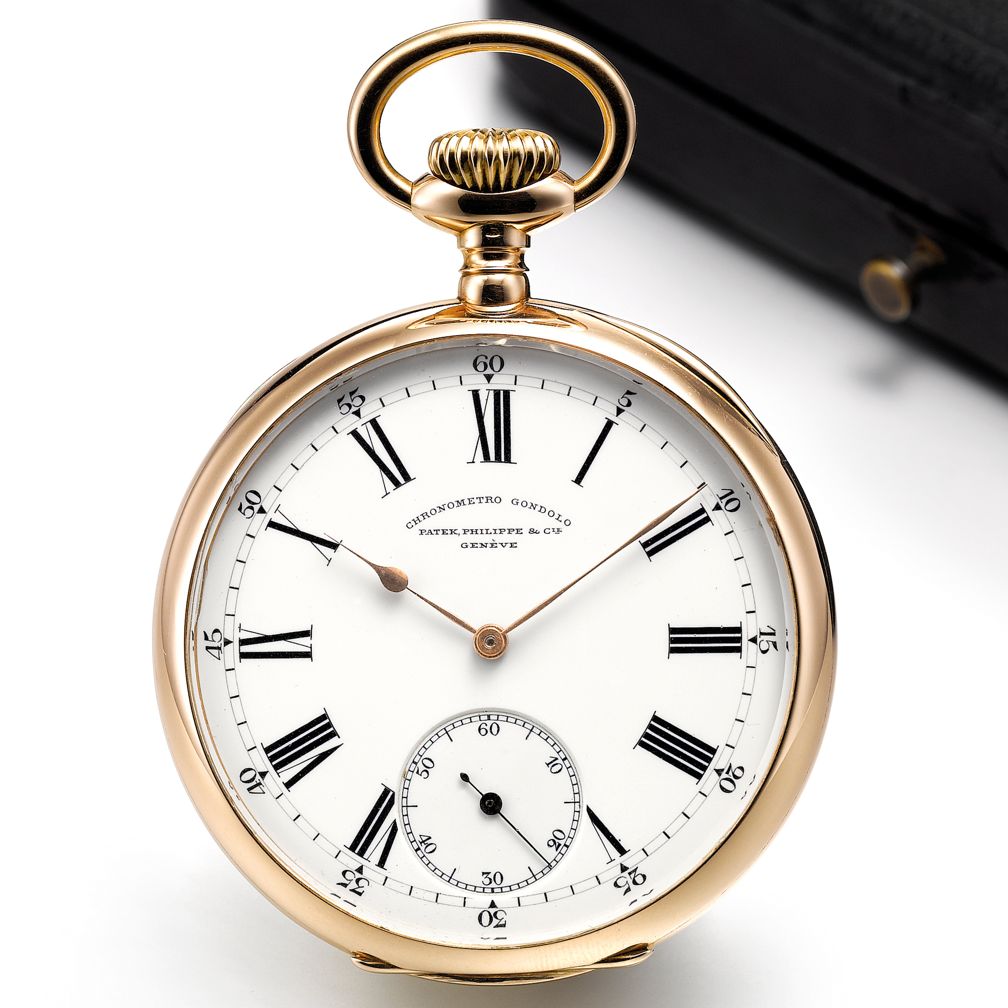 Patek Philippe, A PINK GOLD LARGE AND FINE KEYLESS OPEN-FACED WATCH CIRCA1891 CHRONOMETRO GONDOLO MVT 126665 CASE 235419
