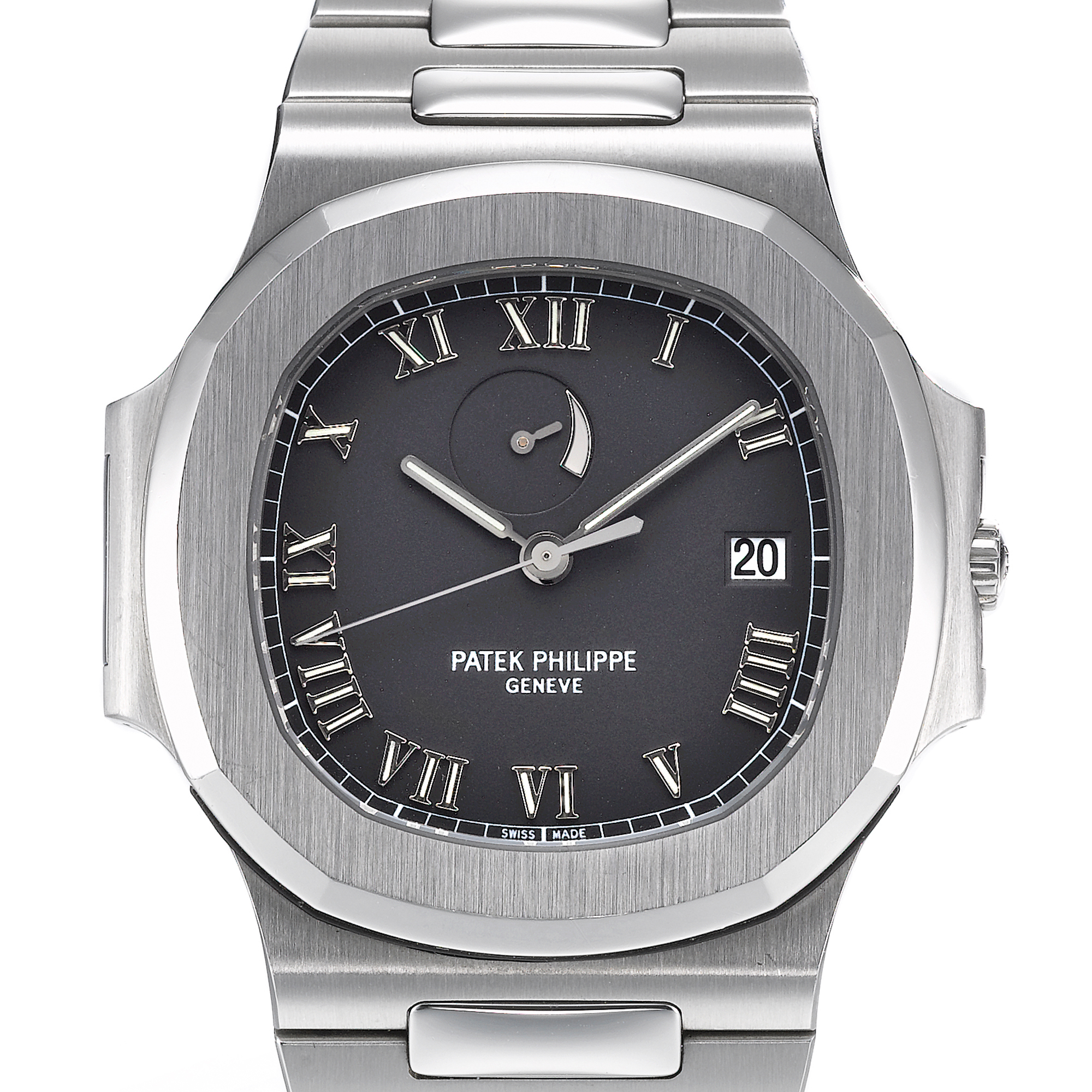 Patek Philippe, A FINE STAINLESS STEEL AUTOMATIC CENTER SECONDS BRACELET WATCH WITH DATE AND POWER RESERVE INDICATION CIRCA 2002 REF 3710/1A JUMBO NAUTILUS MVT 3149857 CASE 4148088