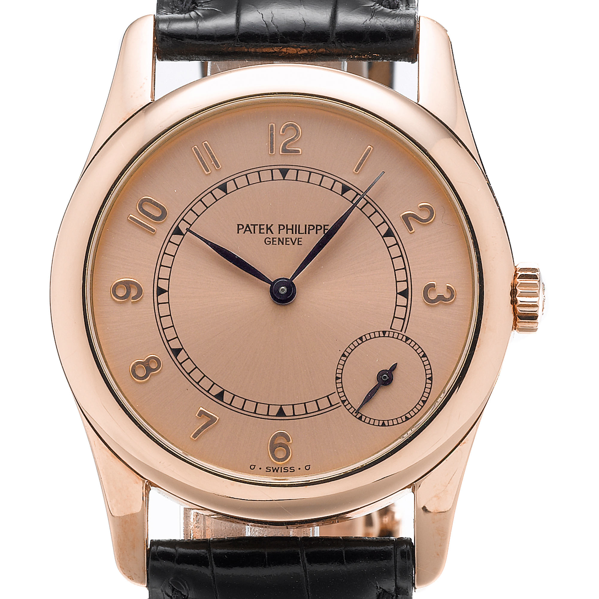 Patek Philippe, A PINK GOLD AUTOMATIC WRISTWATCH CIRCA 1999 REF 5000R MVT 3150723 CASE 4053894