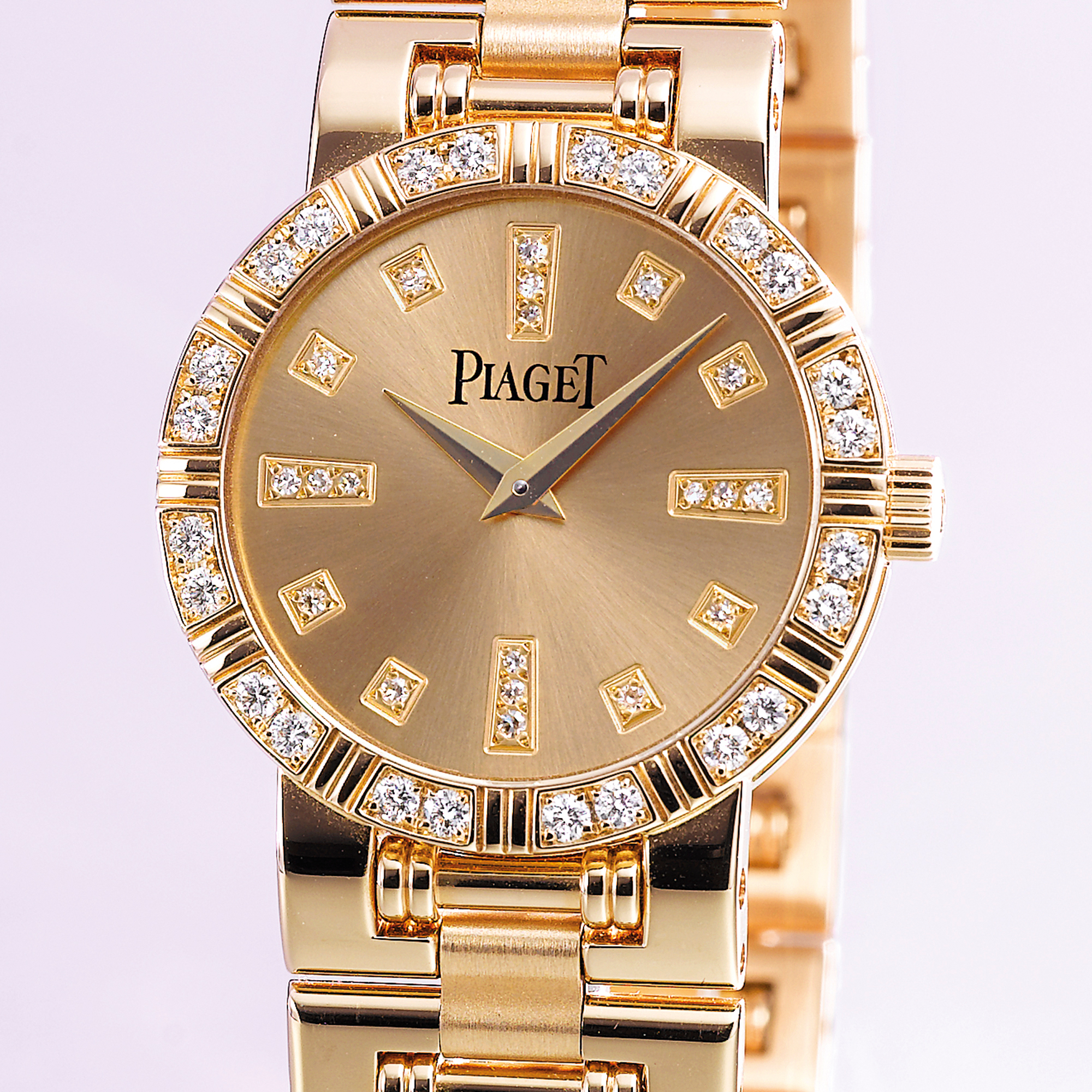 Piaget, A LADY'S PINK GOLD AND DIAMOND SET BRACELET WATCH CIRCA 2005 DANCER