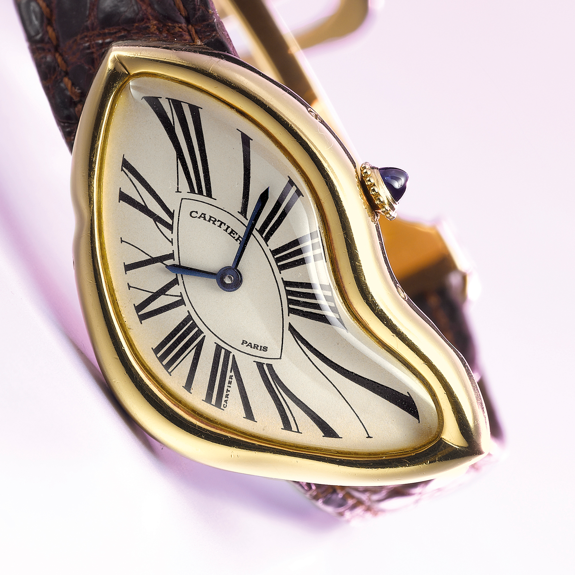 Cartier, A LADY'S FINE GOLD ASYMMETRIC WRISTWATCH CIRCA 1994 CRASH