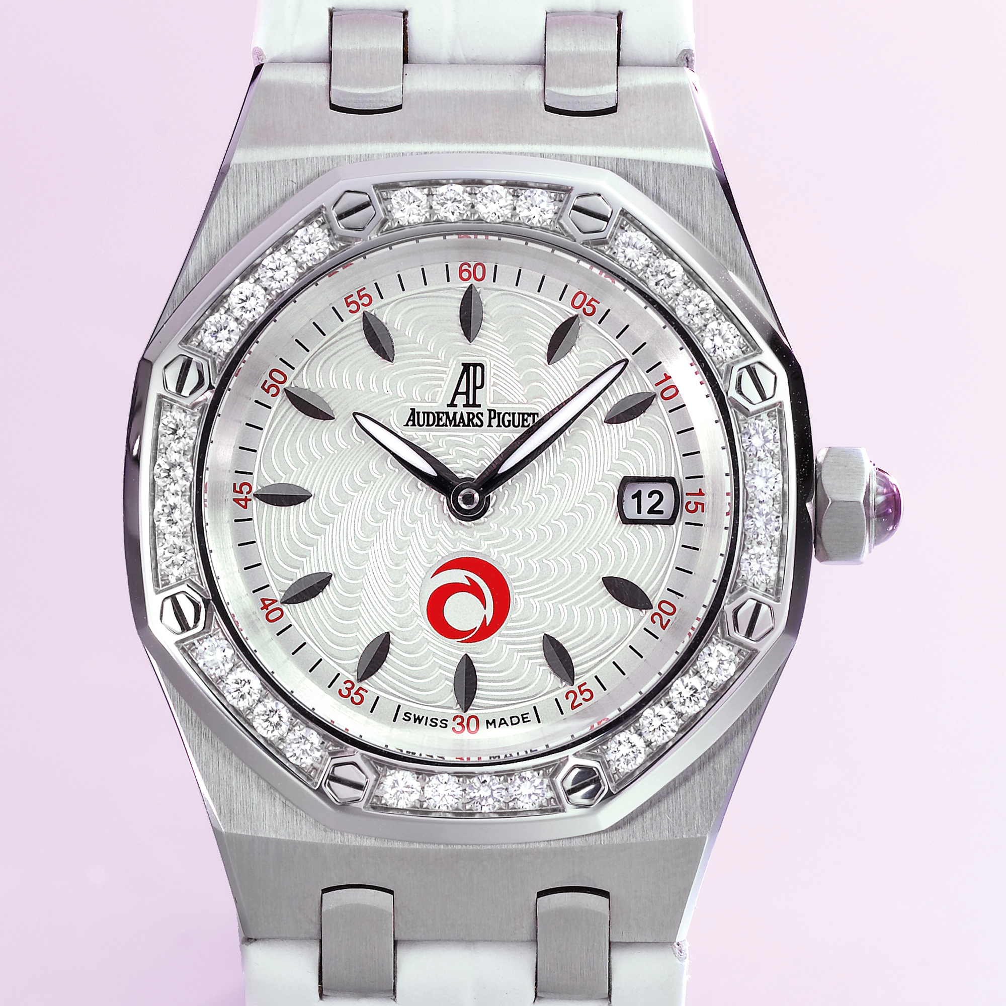 Audemars Piguet, A LADY'S LIMITED EDITION STAINLESS STEEL AND DIAMOND SET OCTAGONAL WRISTWATCH WITH DATE CIRCA 2005 ROYAL OAK LADY ALINGHI