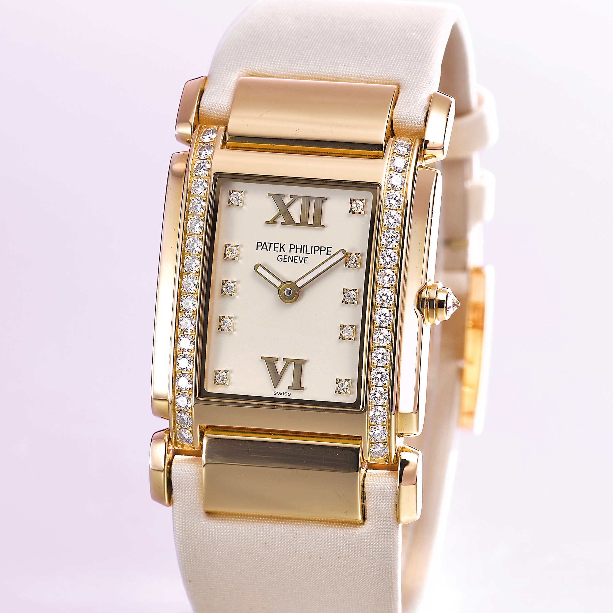 Patek Philippe, A LADY'S FINE PINK GOLD AND DIAMOND SET RECTANGULAR WRISTWATCH CIRCA 2005 REF 4920R MCT 3374320 CASE 4288125