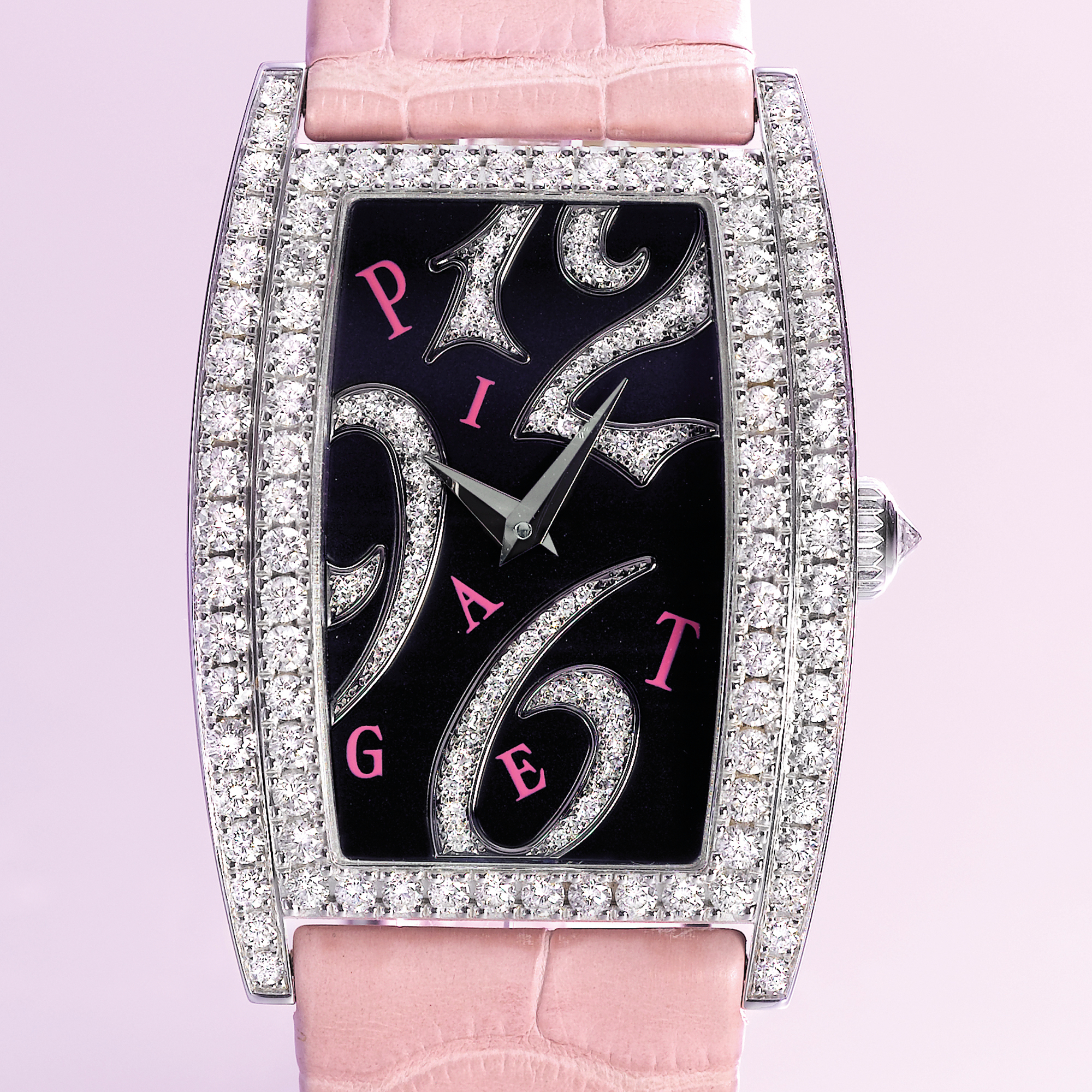 Piaget, A LADY'S FINE WHITE GOLD AND DIAMOND SET TONNEAU FORM WRISTWATCH CIRCA 2005 LIMELIGHT